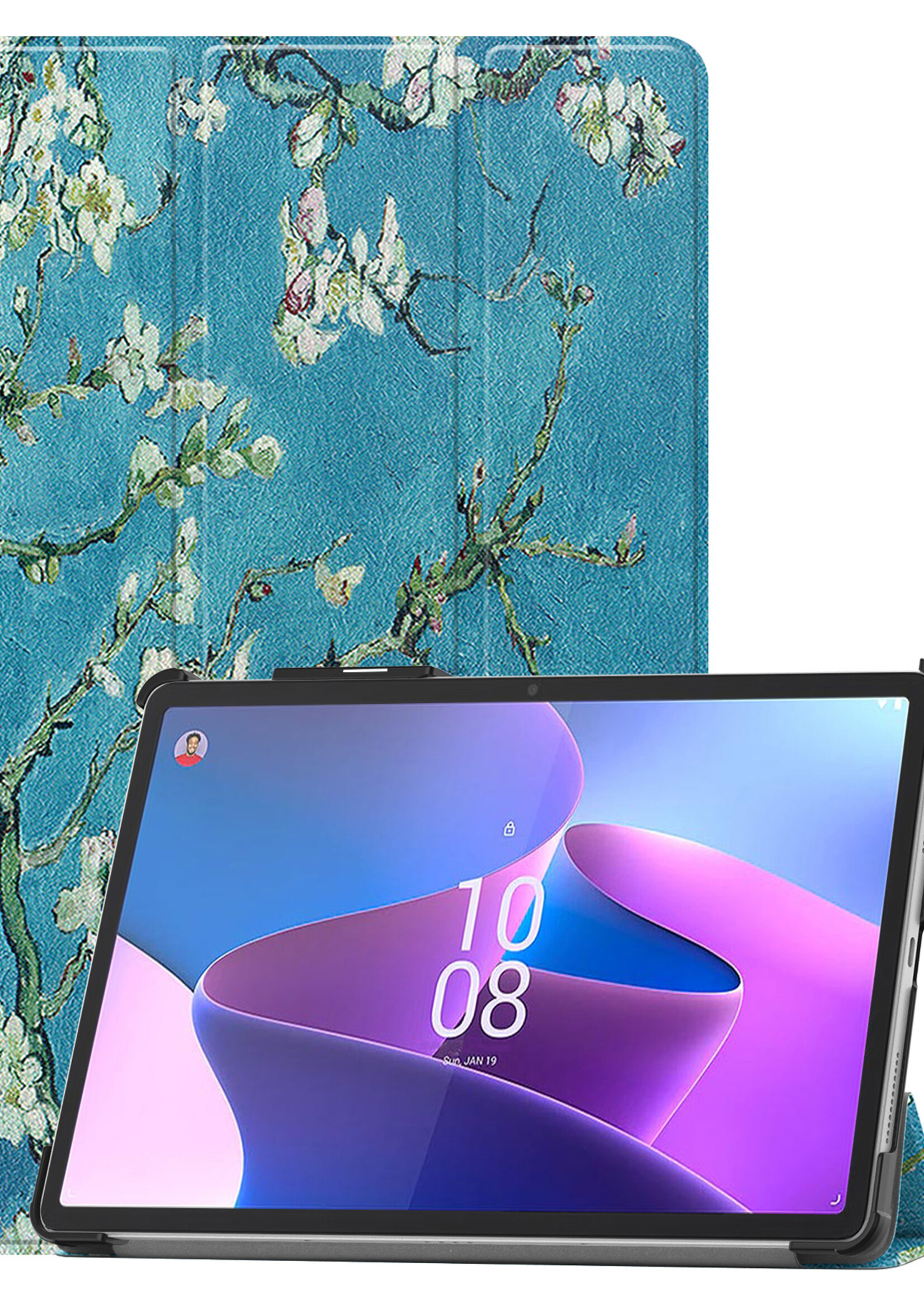 BTH Lenovo Tab P11 Pro Hoesje (2e gen) Book Case Hoesje Met Lenovo Pen Uitsparing - Lenovo Tab P11 Pro Hoes Cover - 11,2 inch - Bloesem
