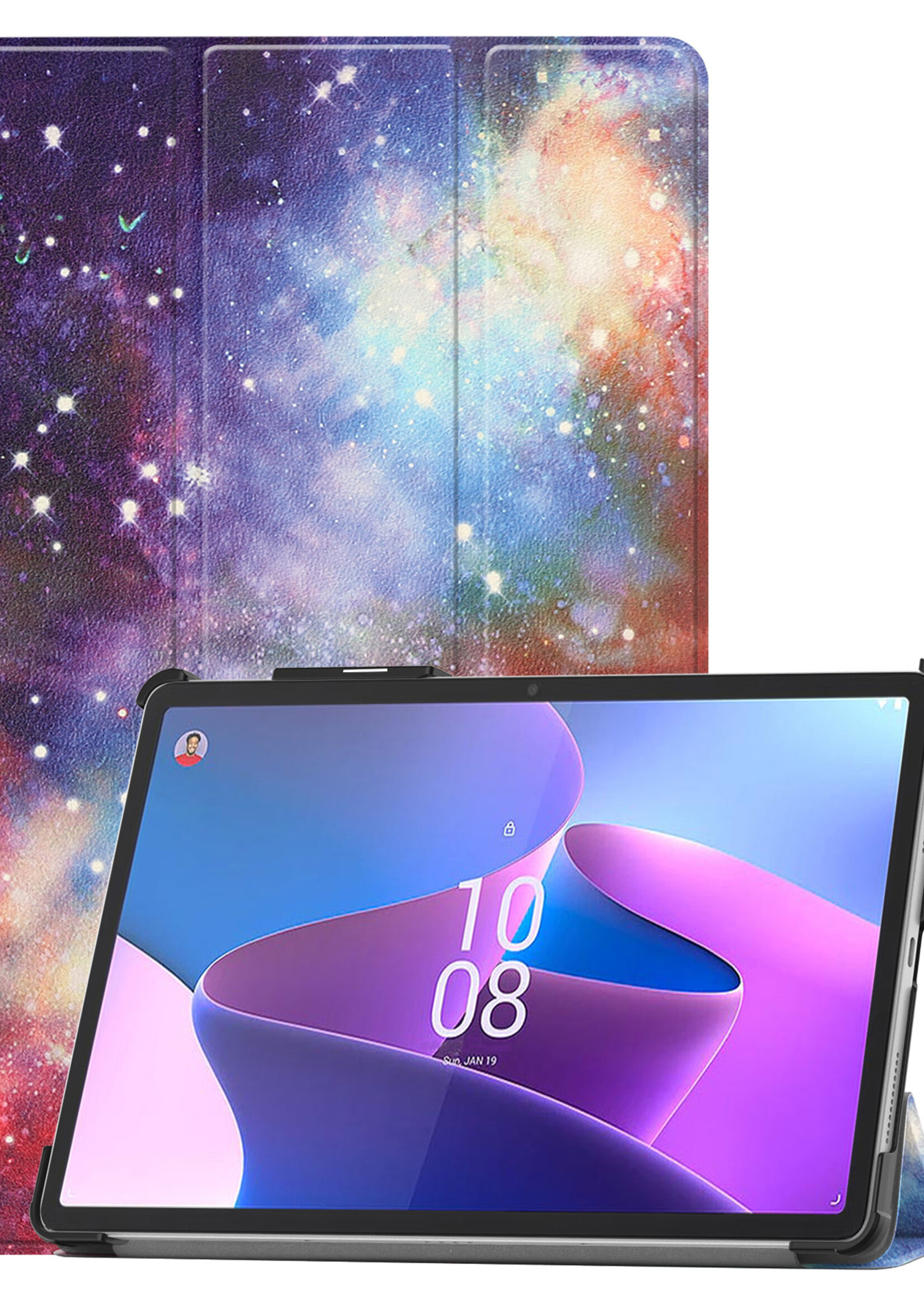 BTH Lenovo Tab P11 Pro Hoesje (2e gen) Book Case Hoesje Met Lenovo Pen Uitsparing - Lenovo Tab P11 Pro Hoes Cover - 11,2 inch - Galaxy