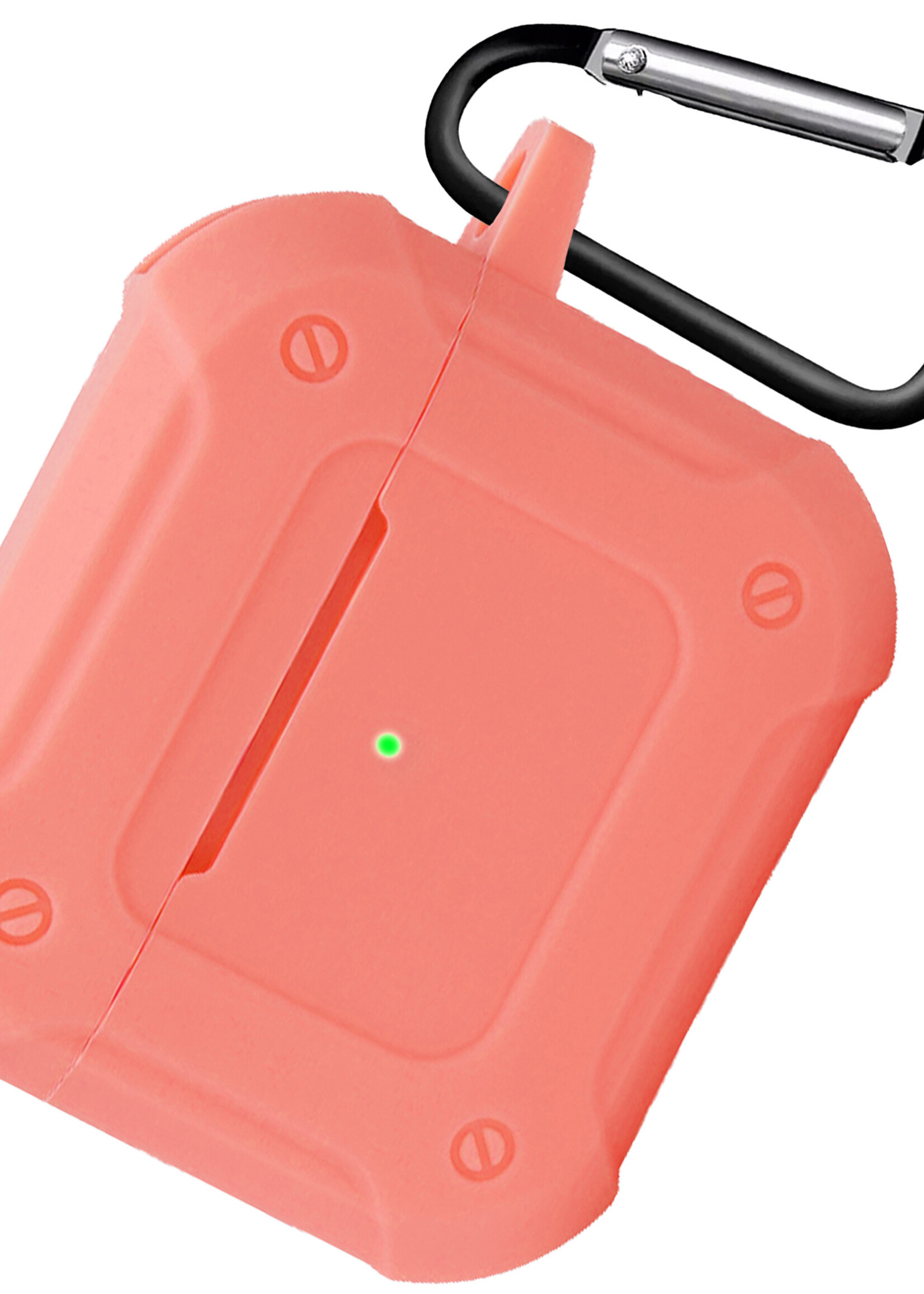 BTH Airpods 3 Hoesje Case Shock Hoes Geschikt voor Apple AirPods 3 Case Hoesje Met Clip - Zalm