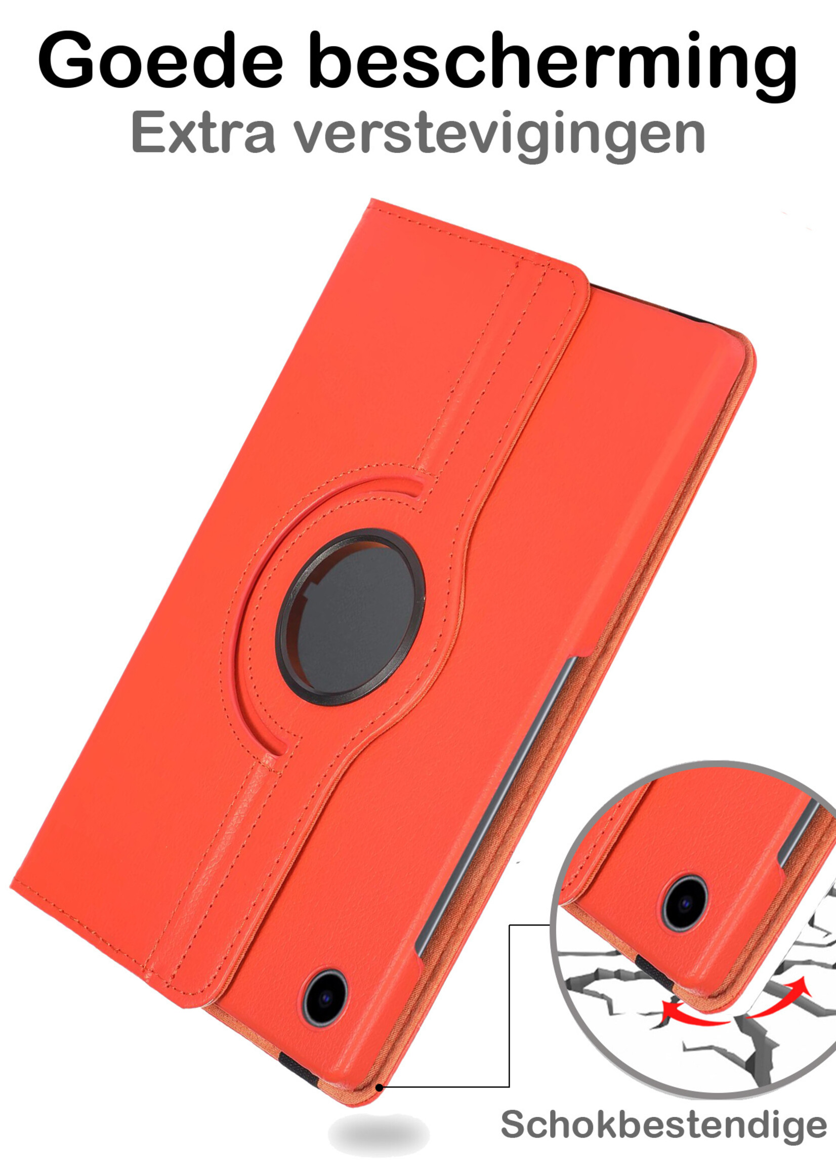 BTH Samsung Tab A8 2021 Hoes Case 360 Draaibare Hoes Cover - Samsung Galaxy Tab A8 2021 Hoesje Draaibaar - Oranje