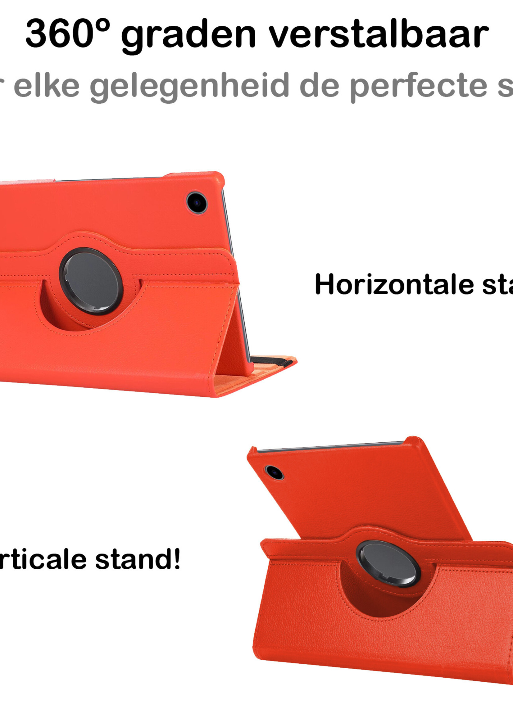 BTH Samsung Tab A8 2021 Hoes Case 360 Draaibare Hoes Cover - Samsung Galaxy Tab A8 2021 Hoesje Draaibaar - Oranje