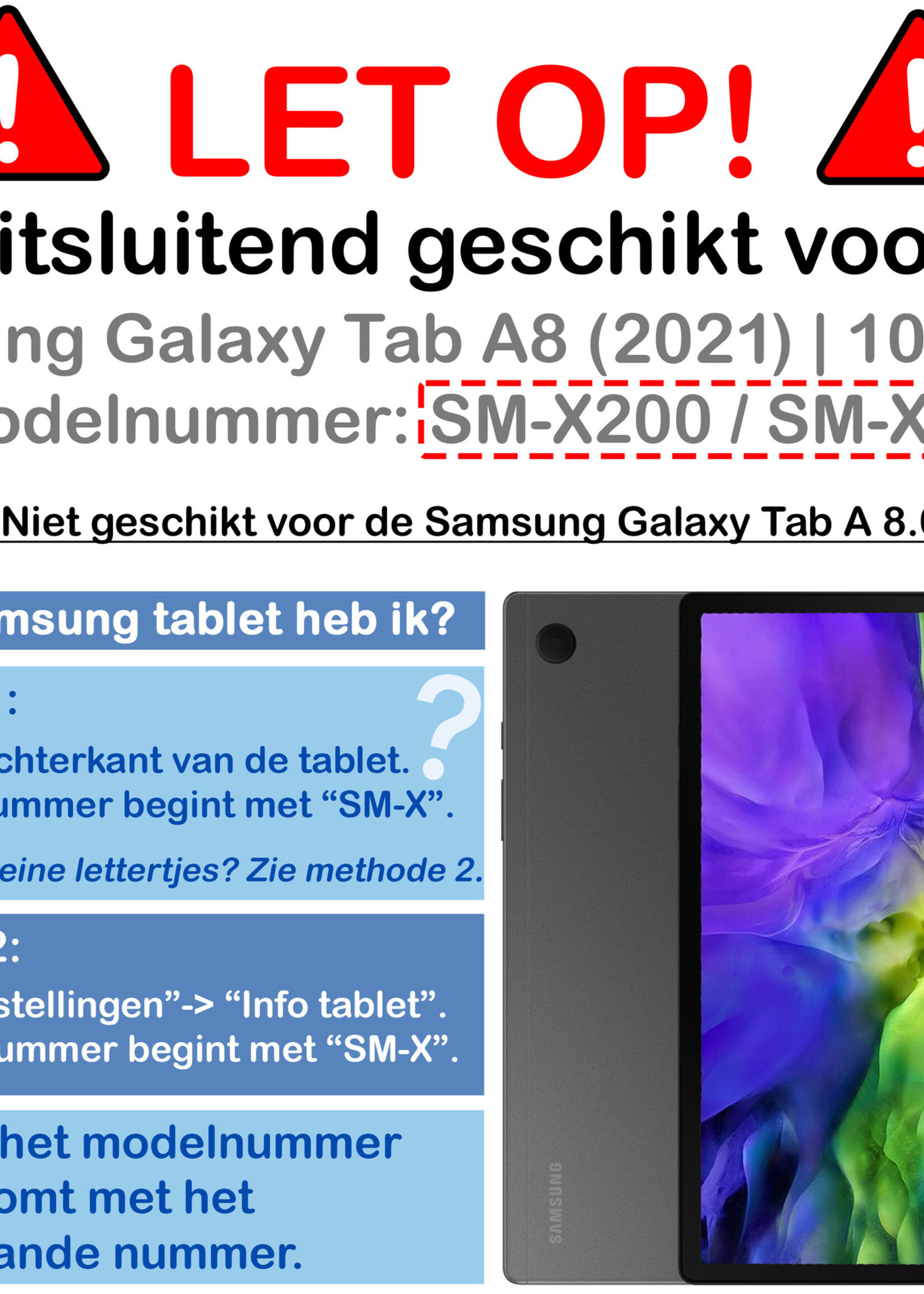 BTH Samsung Tab A8 2021 Hoes Case 360 Draaibare Hoes Cover - Samsung Galaxy Tab A8 2021 Hoesje Draaibaar - Wit