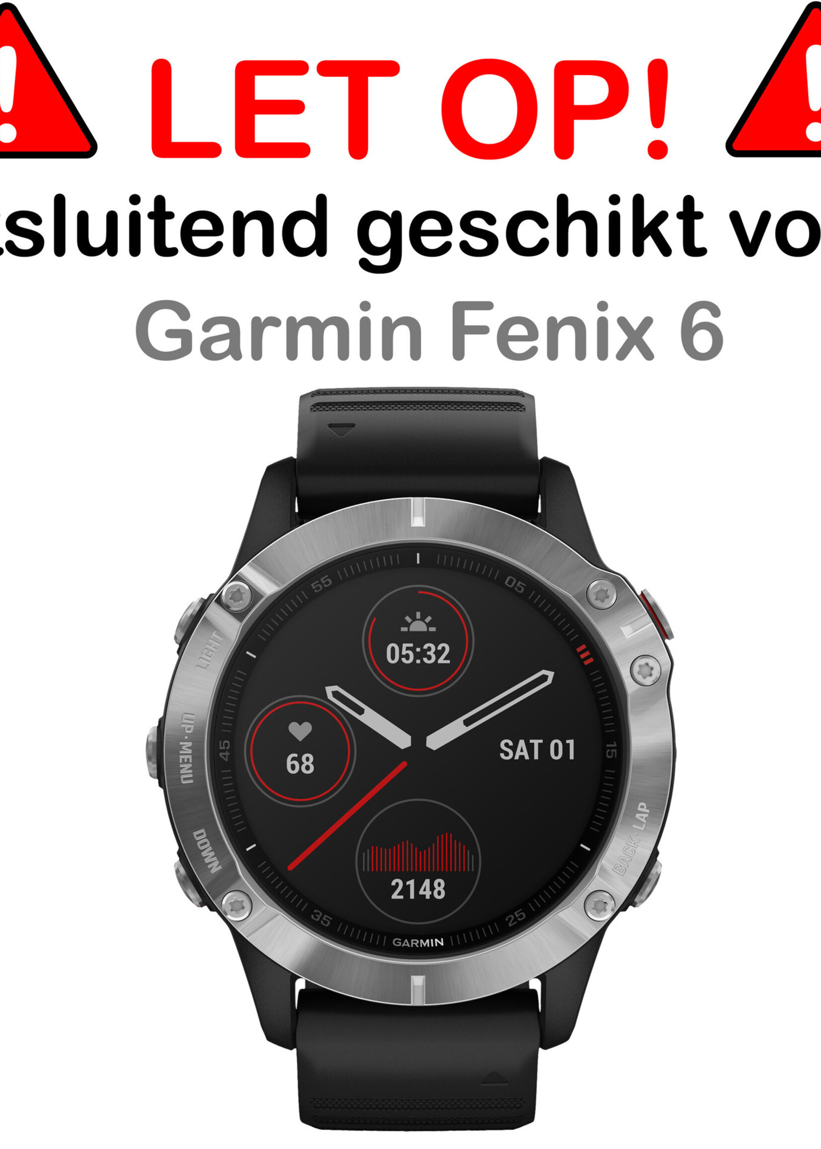 BTH Screenprotector Geschikt voor Garmin Fenix 6s Screenprotector Glas Gehard Screen Cover - Screen Protector Geschikt voor Garmin Fenix 6s Screenprotector Tempered Glass - 2 PACK