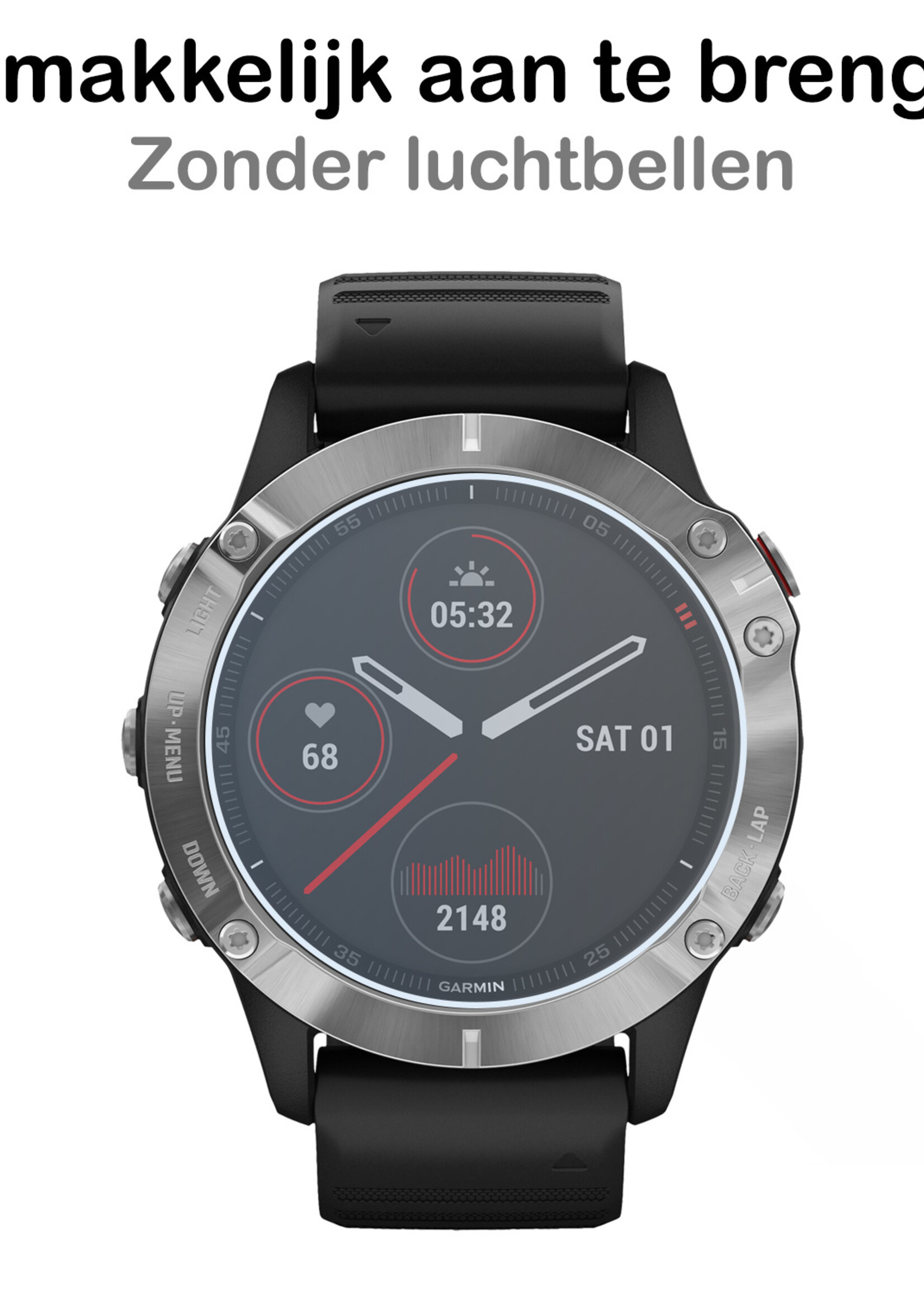 BTH Garmin Fenix 6 Pro Screenprotector Glas Gehard Screen Protector Screen Cover - Garmin Fenix 6 Pro Screenprotector Tempered Glass