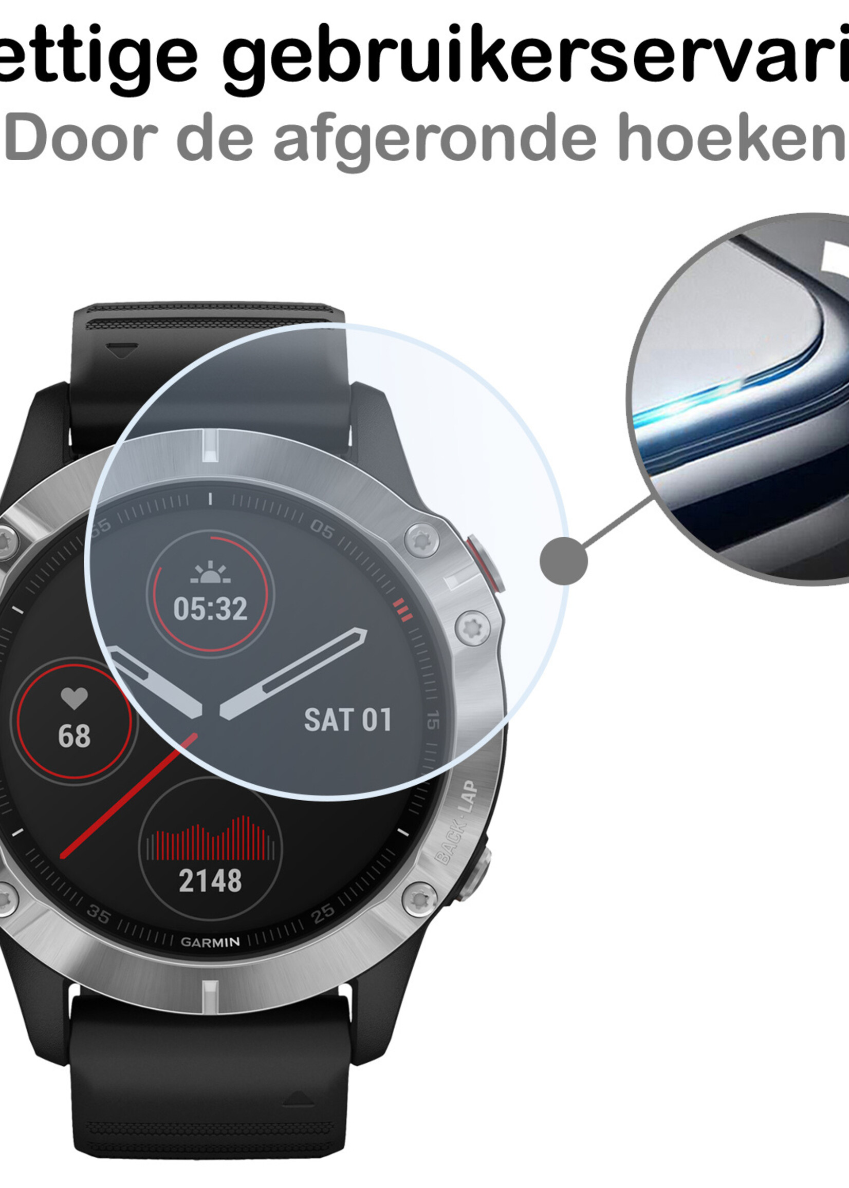BTH Garmin Fenix 6 Pro Screenprotector Glas Gehard Screen Protector Screen Cover - Garmin Fenix 6 Pro Screenprotector Tempered Glass