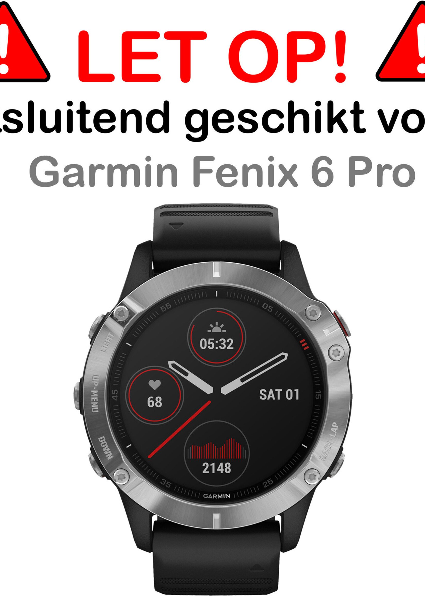 BTH Screenprotector Geschikt voor Garmin Fenix 6 Pro Screenprotector Glas Gehard Screen Cover - Screen Protector Geschikt voor Garmin Fenix 6 Pro Screenprotector Tempered Glass - 2 PACK