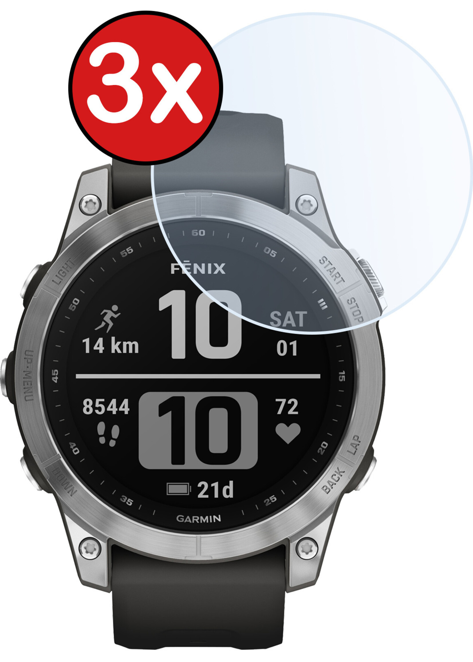 BTH Screenprotector Geschikt voor Garmin Fenix 7 Screenprotector Glas Gehard Screen Cover - Screen Protector Geschikt voor Garmin Fenix 7 Screenprotector Tempered Glass - 3 PACK