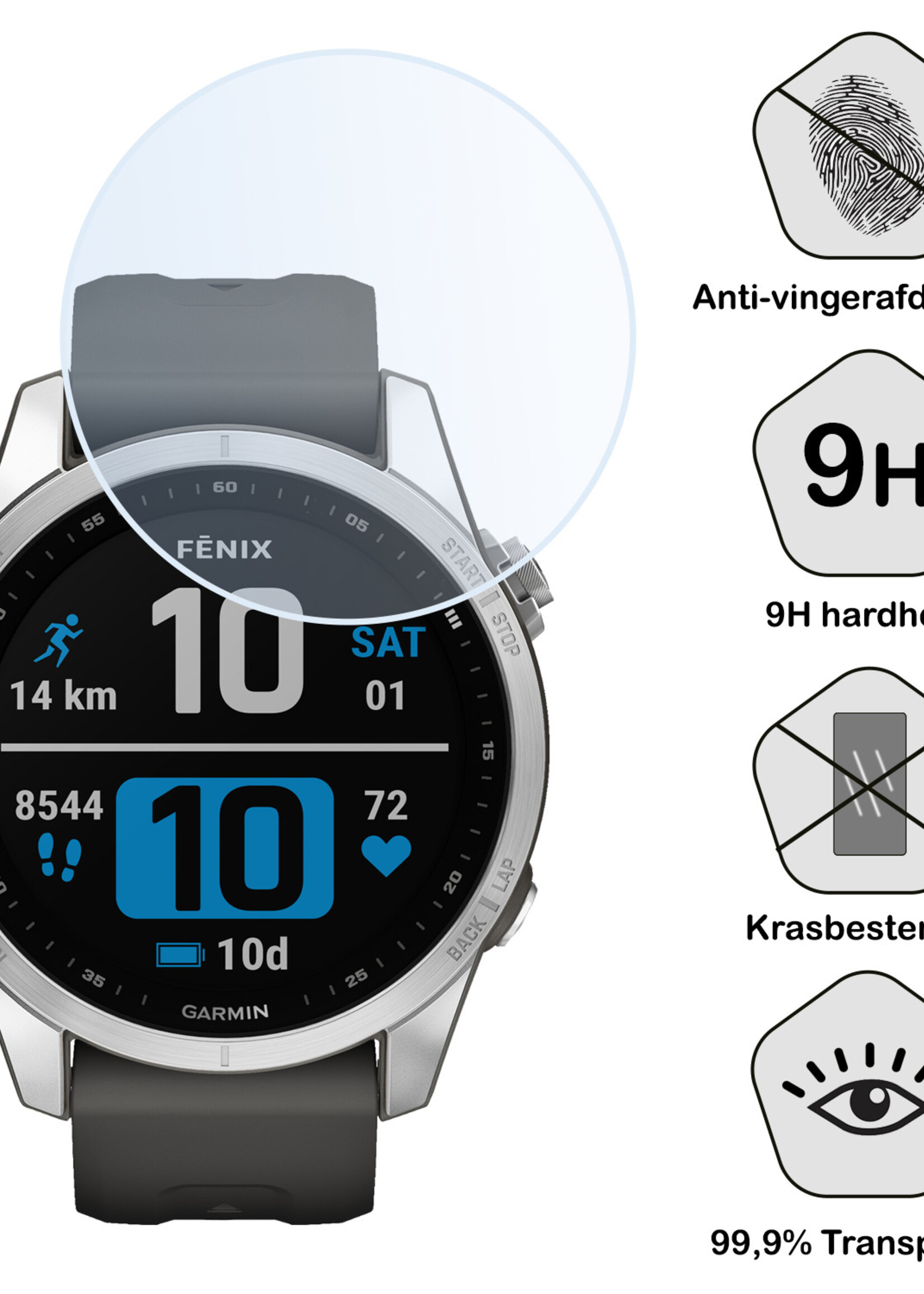 BTH Garmin Fenix 7s Screenprotector Glas Gehard Screen Protector Screen Cover - Garmin Fenix 7s Screenprotector Tempered Glass