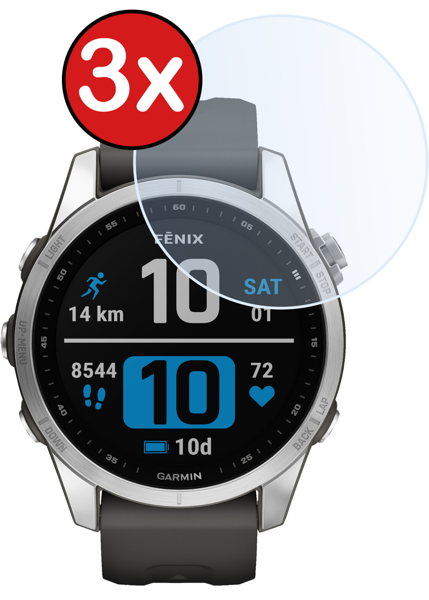 BTH Screenprotector Geschikt voor Garmin Fenix 7S Screenprotector Glas Gehard Screen Cover - Screen Protector Geschikt voor Garmin Fenix 7S Screenprotector Tempered Glass - 3 PACK