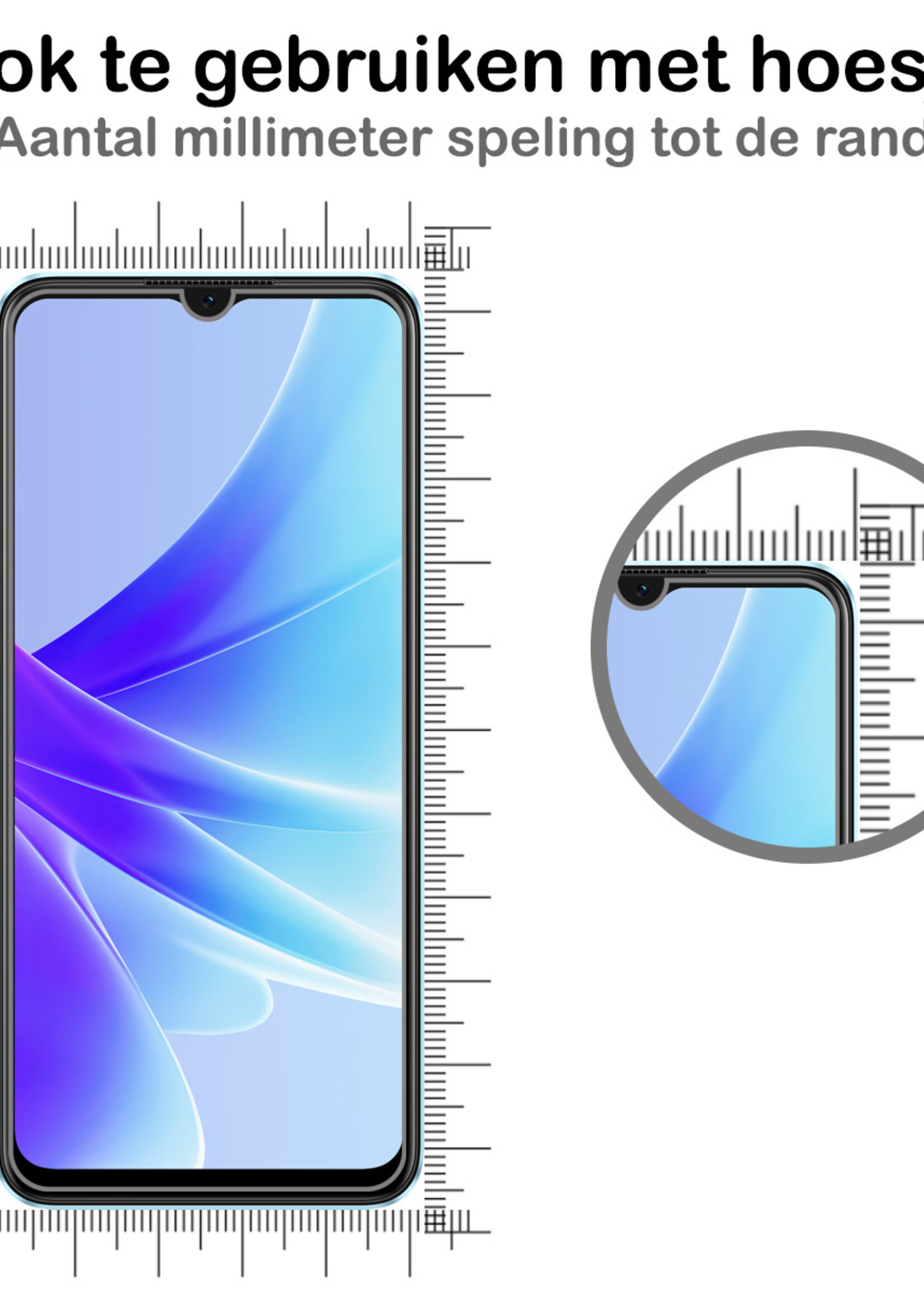 BTH Screenprotector Geschikt voor OPPO A17 Screenprotector Glas Gehard Tempered Glass - Screenprotector Geschikt voor OPPO A17 Screen Protector Screen Cover - 3 PACK