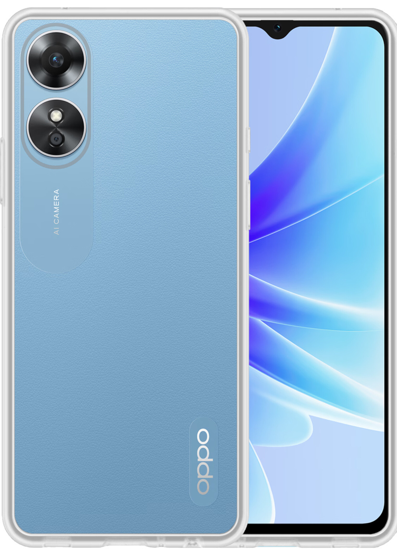 BTH OPPO A17 Hoesje Siliconen Case Cover - OPPO A17 Hoesje Cover Hoes Siliconen - Transparant