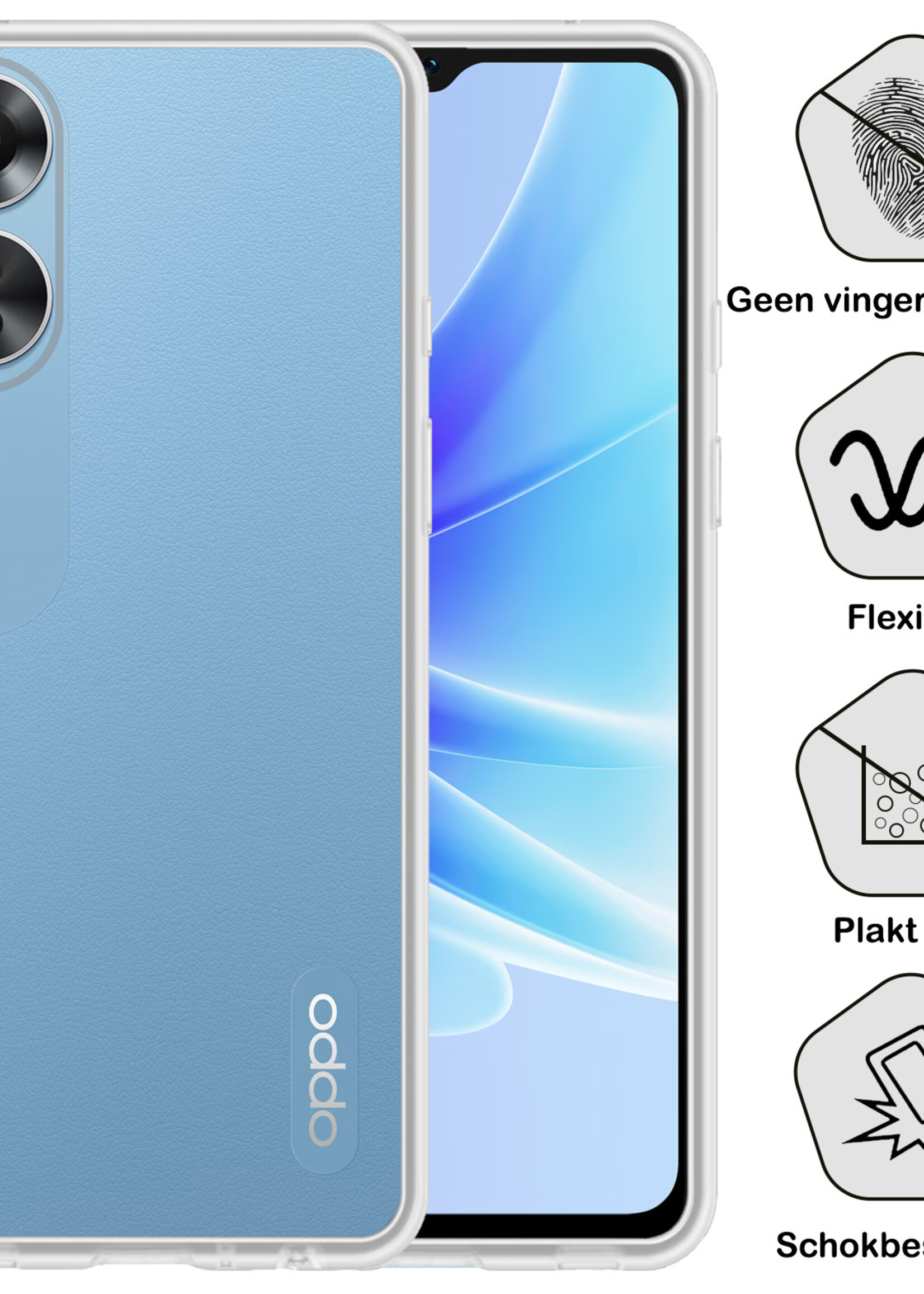 BTH OPPO A17 Hoesje Siliconen Case Cover - OPPO A17 Hoesje Cover Hoes Siliconen - Transparant