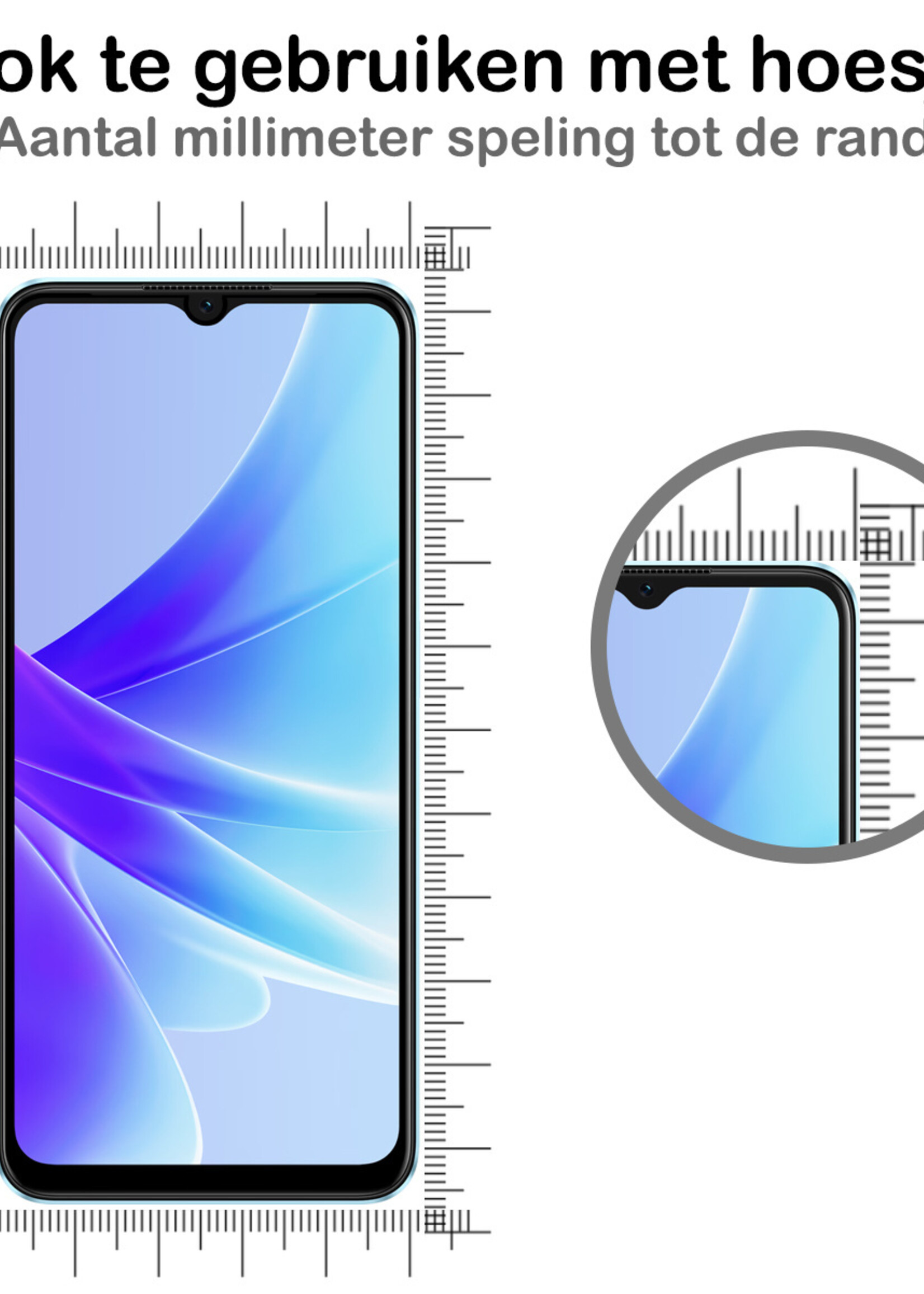 BTH OPPO A17 Screenprotector Glas Gehard Tempered Glass Full Cover - OPPO A17 Screen Protector Screen Cover