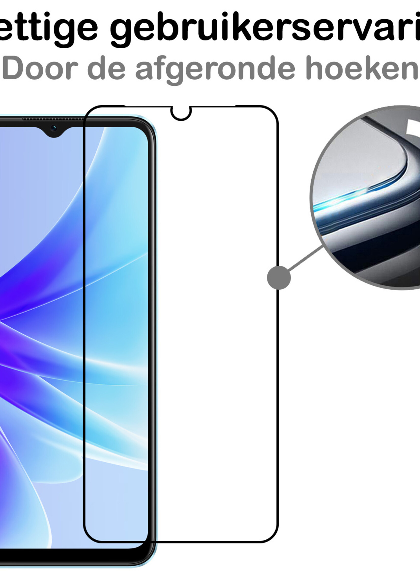 BTH OPPO A17 Screenprotector Glas Gehard Tempered Glass Full Cover - OPPO A17 Screen Protector Screen Cover