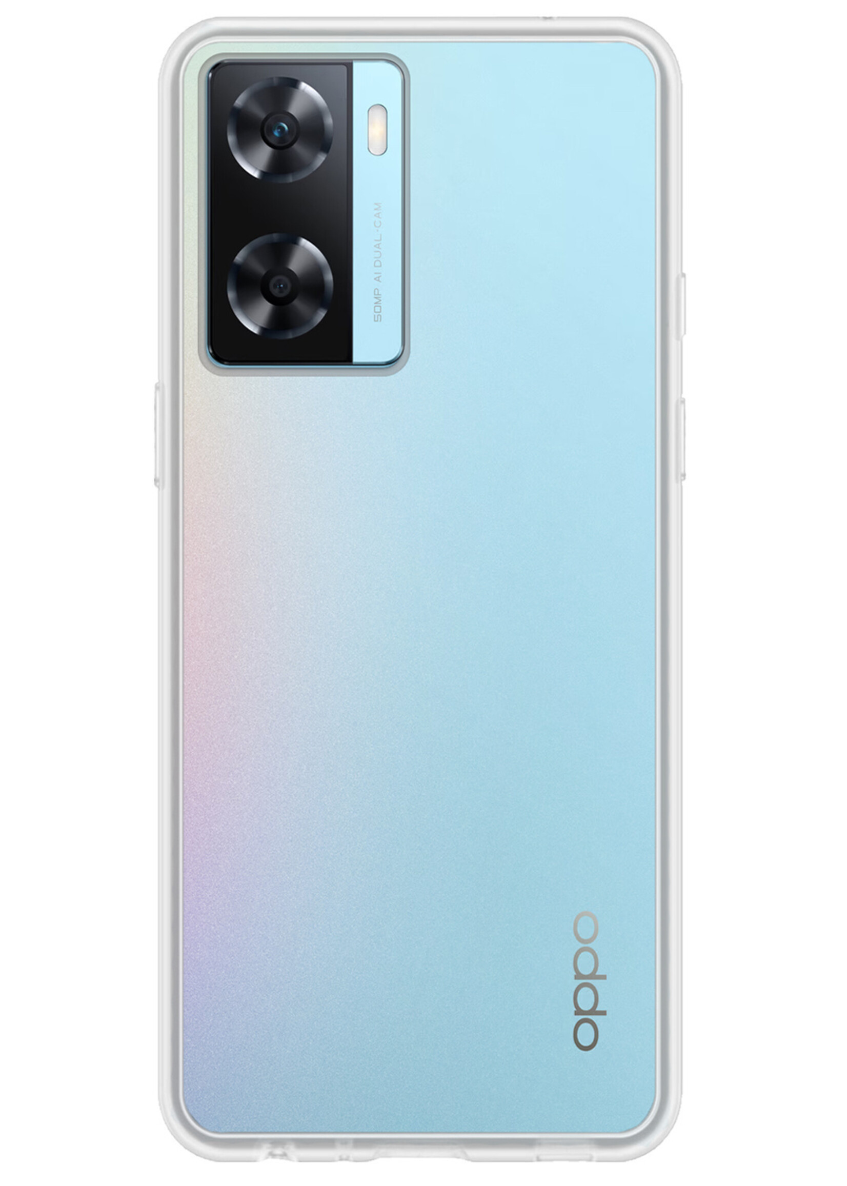 BTH Hoesje Geschikt voor OPPO A57s Hoesje Siliconen Case Hoes Met 2x Screenprotector - Hoes Geschikt voor OPPO A57s Hoes Cover Case - Transparant