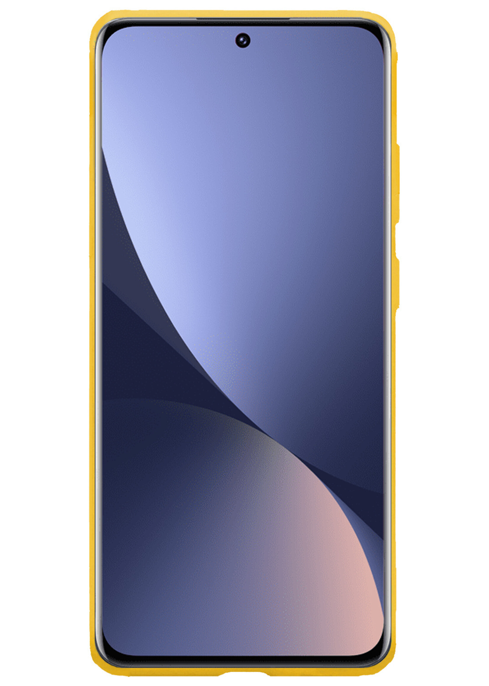BTH Hoesje Geschikt voor Xiaomi 12X Hoesje Siliconen Case Hoes Met 2x Screenprotector - Hoes Geschikt voor Xiaomi 12X Hoes Cover Case - Geel