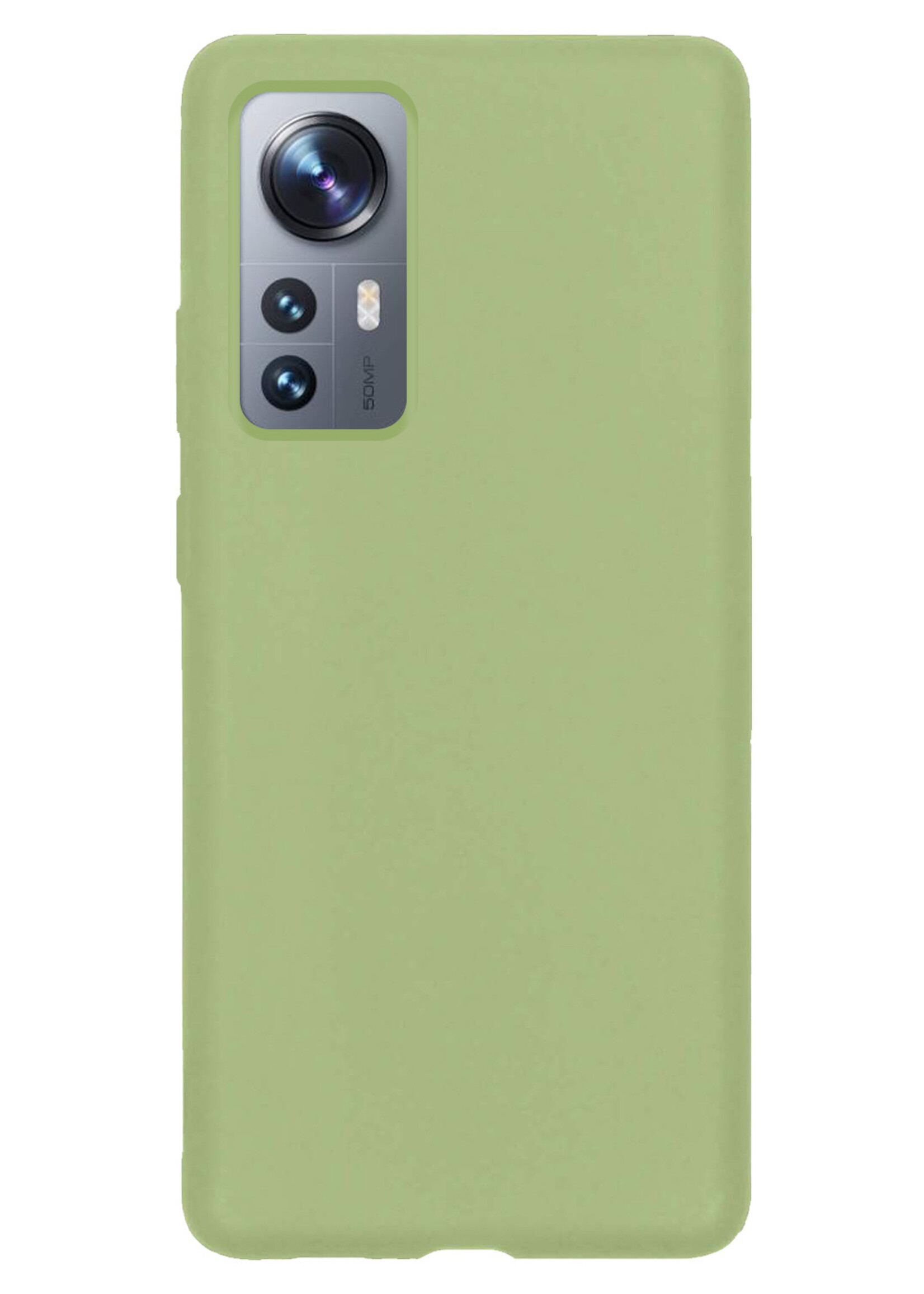 BTH Hoesje Geschikt voor Xiaomi 12X Hoesje Siliconen Case Hoes Met 2x Screenprotector - Hoes Geschikt voor Xiaomi 12X Hoes Cover Case - Groen