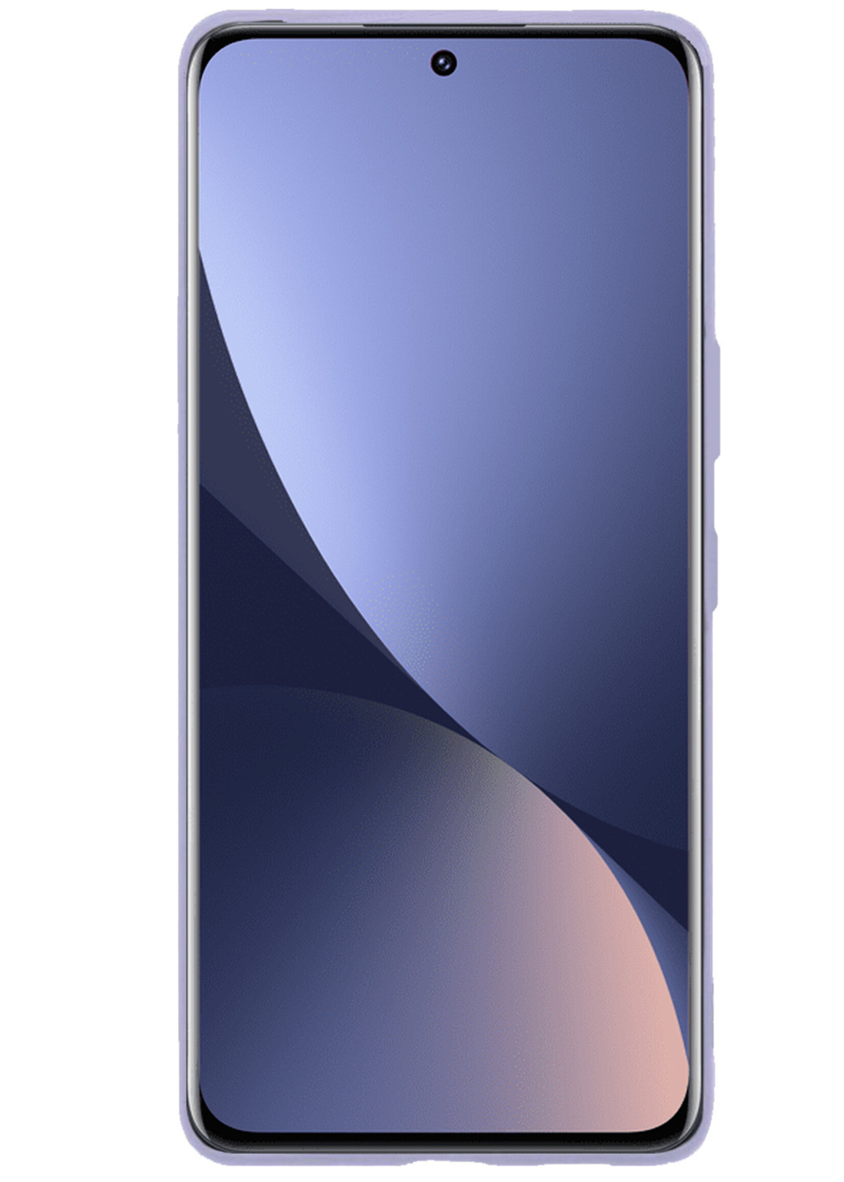 BTH Hoesje Geschikt voor Xiaomi 12X Hoesje Siliconen Case Hoes Met 2x Screenprotector - Hoes Geschikt voor Xiaomi 12X Hoes Cover Case - Lila