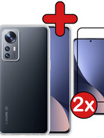 BTH BTH Xiaomi 12X Hoesje Siliconen Met 2x Screenprotector - Transparant