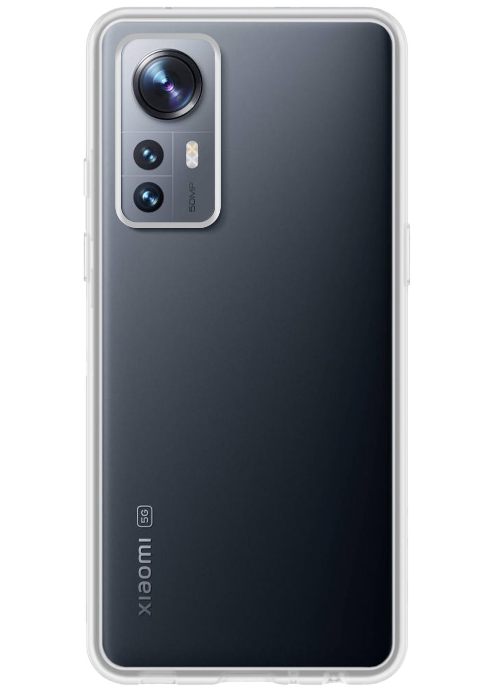 BTH Hoesje Geschikt voor Xiaomi 12X Hoesje Siliconen Case Hoes Met 2x Screenprotector - Hoes Geschikt voor Xiaomi 12X Hoes Cover Case - Transparant