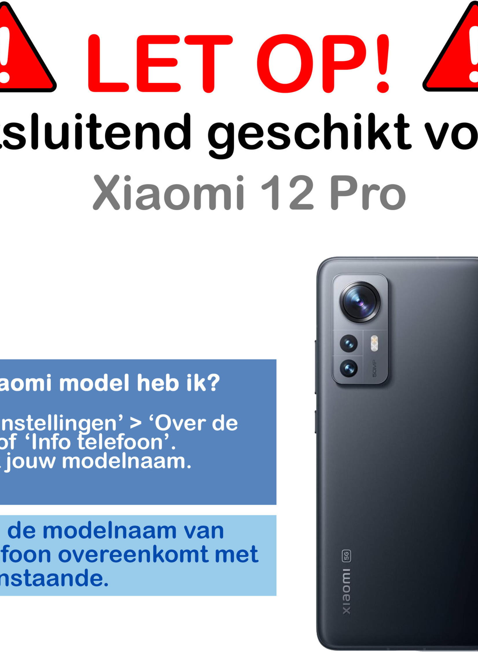 BTH Hoesje Geschikt voor Xiaomi 12 Pro Hoesje Siliconen Case Hoes Met Screenprotector - Hoes Geschikt voor Xiaomi 12 Pro Hoes Cover Case - Donkerblauw