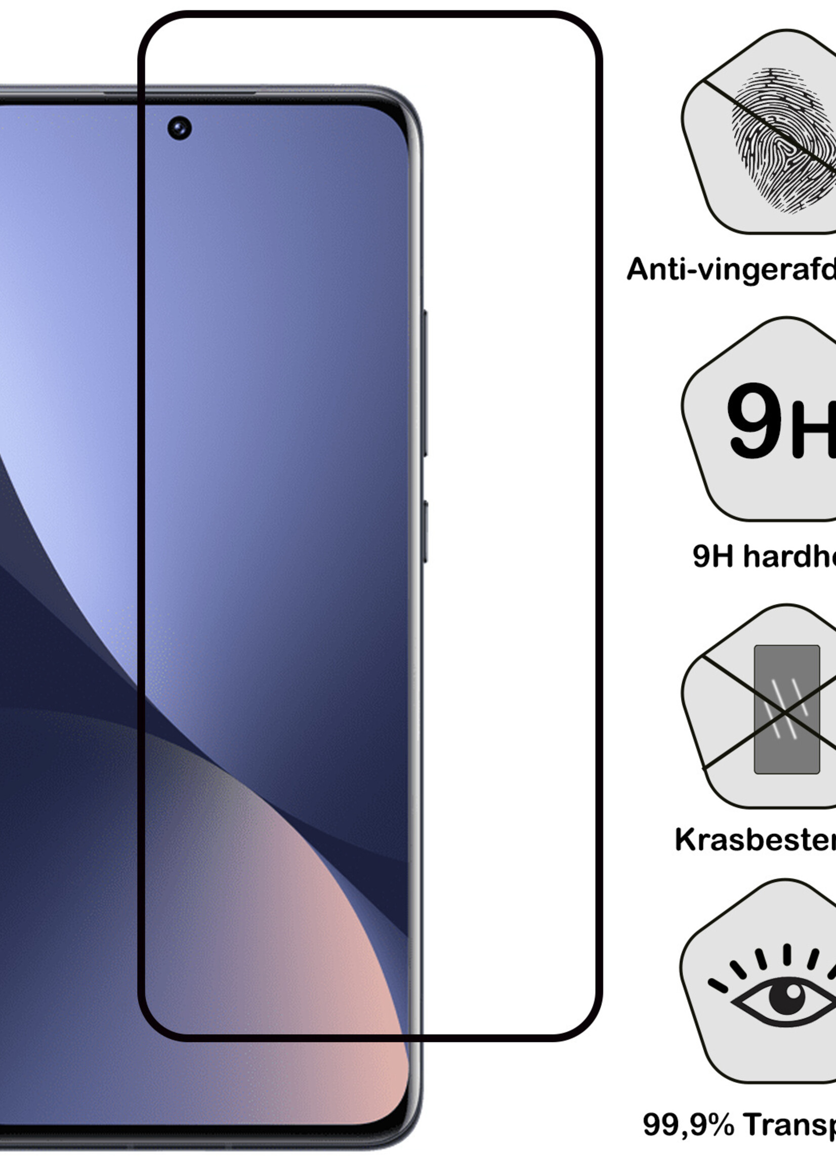 BTH Hoesje Geschikt voor Xiaomi 12 Pro Hoesje Siliconen Case Hoes Met 2x Screenprotector - Hoes Geschikt voor Xiaomi 12 Pro Hoes Cover Case - Zwart