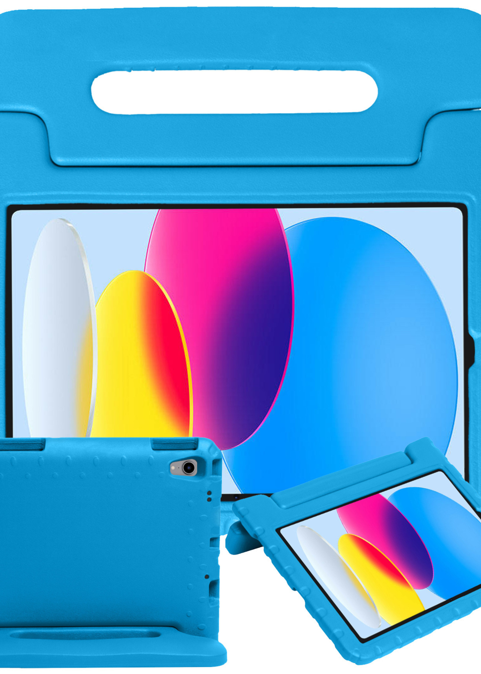 BTH iPad 2022 Hoes Kinder Hoesje Kids Case Cover Kids Proof - iPad 10 2022 Hoesje Kinder Hoes - Blauw