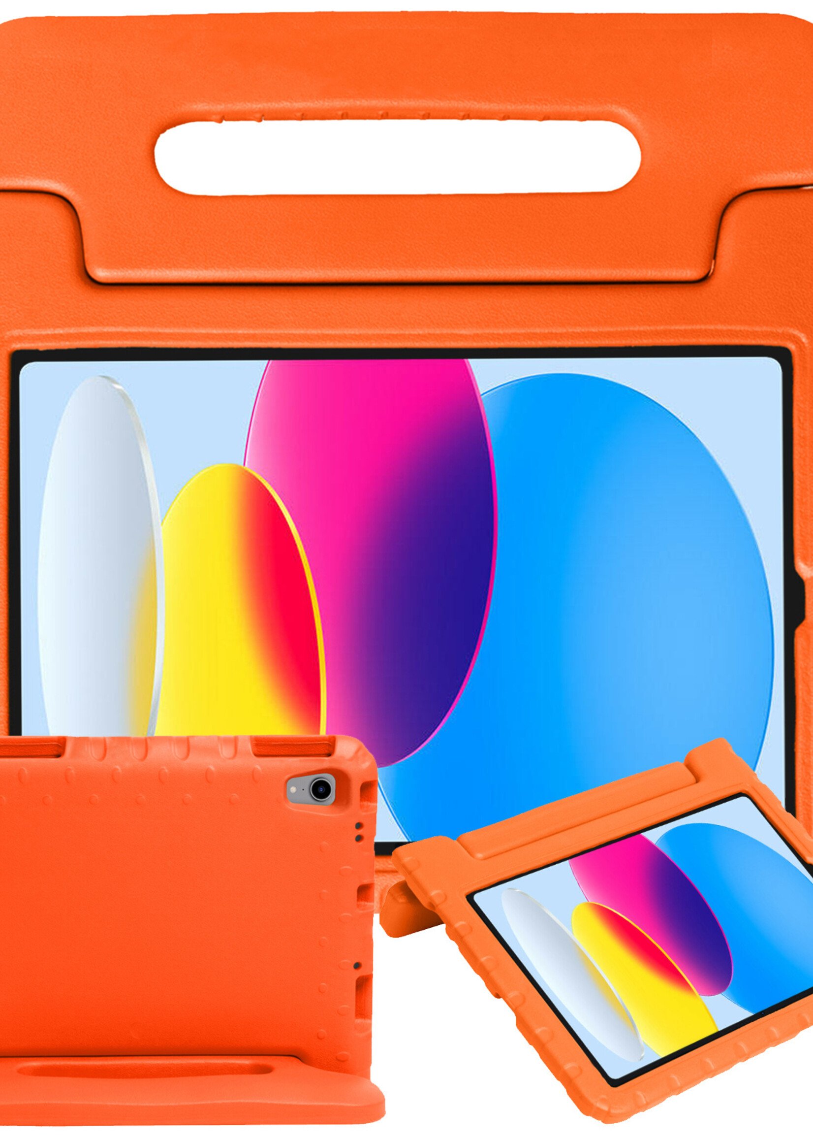 BTH iPad 2022 Hoes Kinder Hoesje Kids Case Cover Kids Proof - iPad 10 2022 Hoesje Kinder Hoes - Oranje