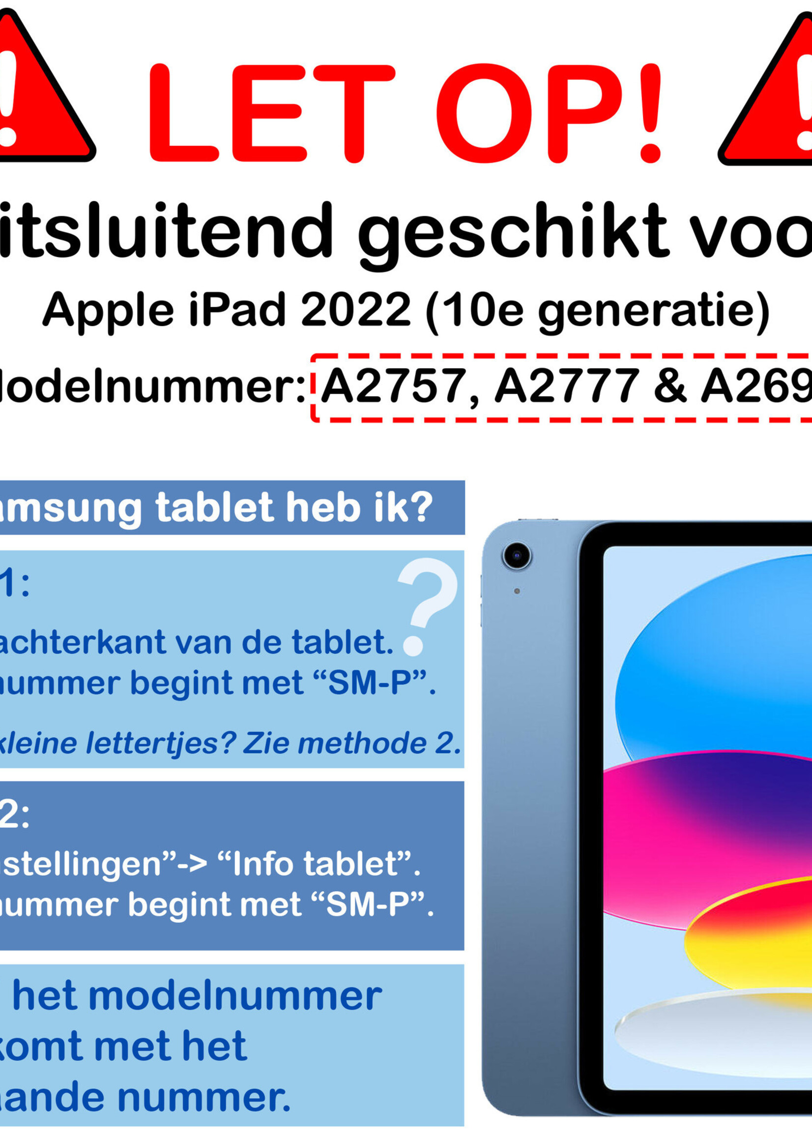 BTH Kinderhoes Geschikt voor iPad 2022 Hoes Kinder Hoesje Kids Case Cover Kidsproof Met Screenprotector - Hoesje Geschikt voor iPad 10 Hoesje Kinder Hoes - Blauw