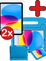 BTH BTH iPad 2022 Kinderhoes Met 2x Screenprotector - Blauw