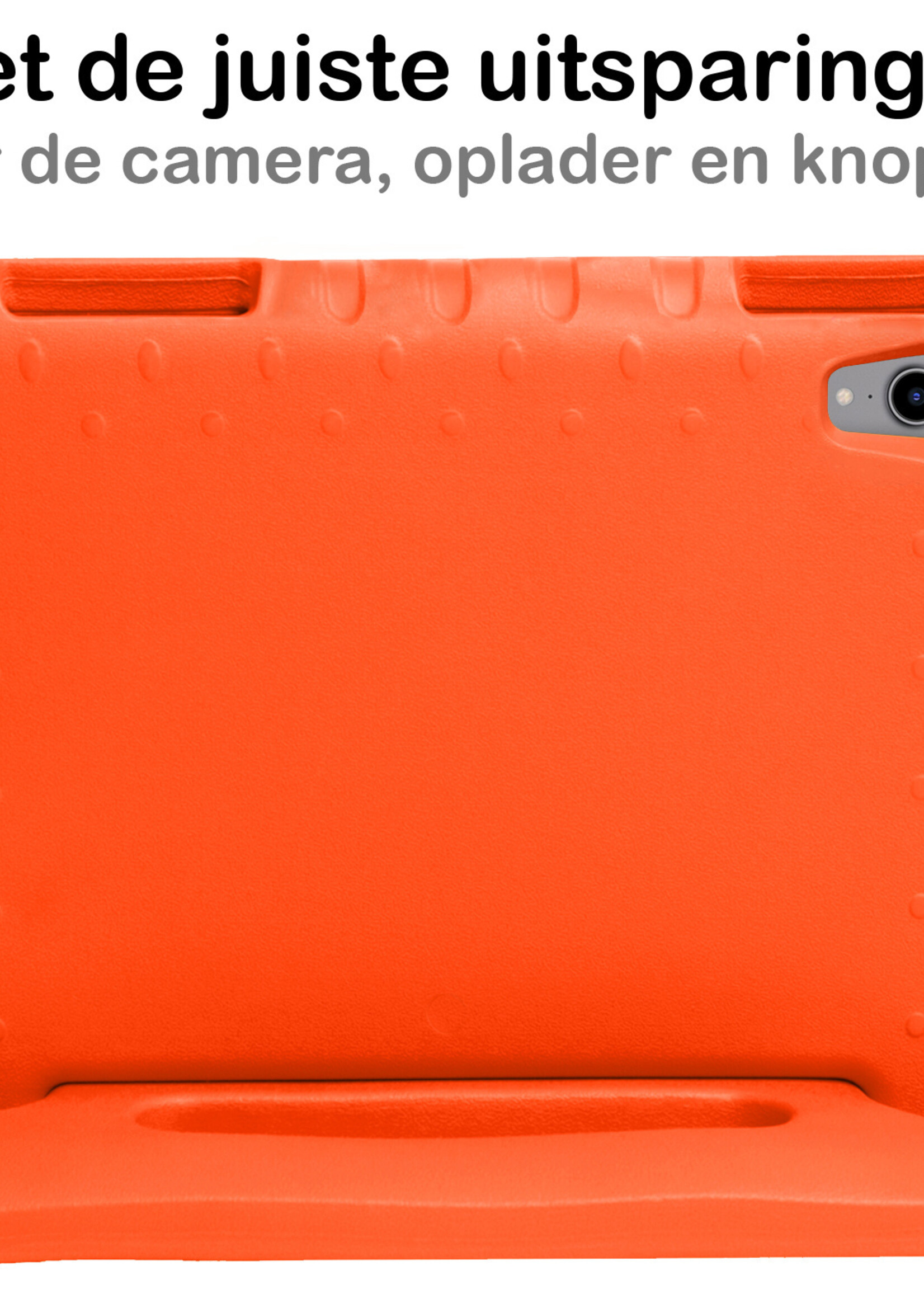 BTH Kinderhoes Geschikt voor iPad 2022 Hoes Kinder Hoesje Kids Case Cover Kidsproof Met 2x Screenprotector - Hoesje Geschikt voor iPad 10 Hoesje Kinder Hoes - Oranje