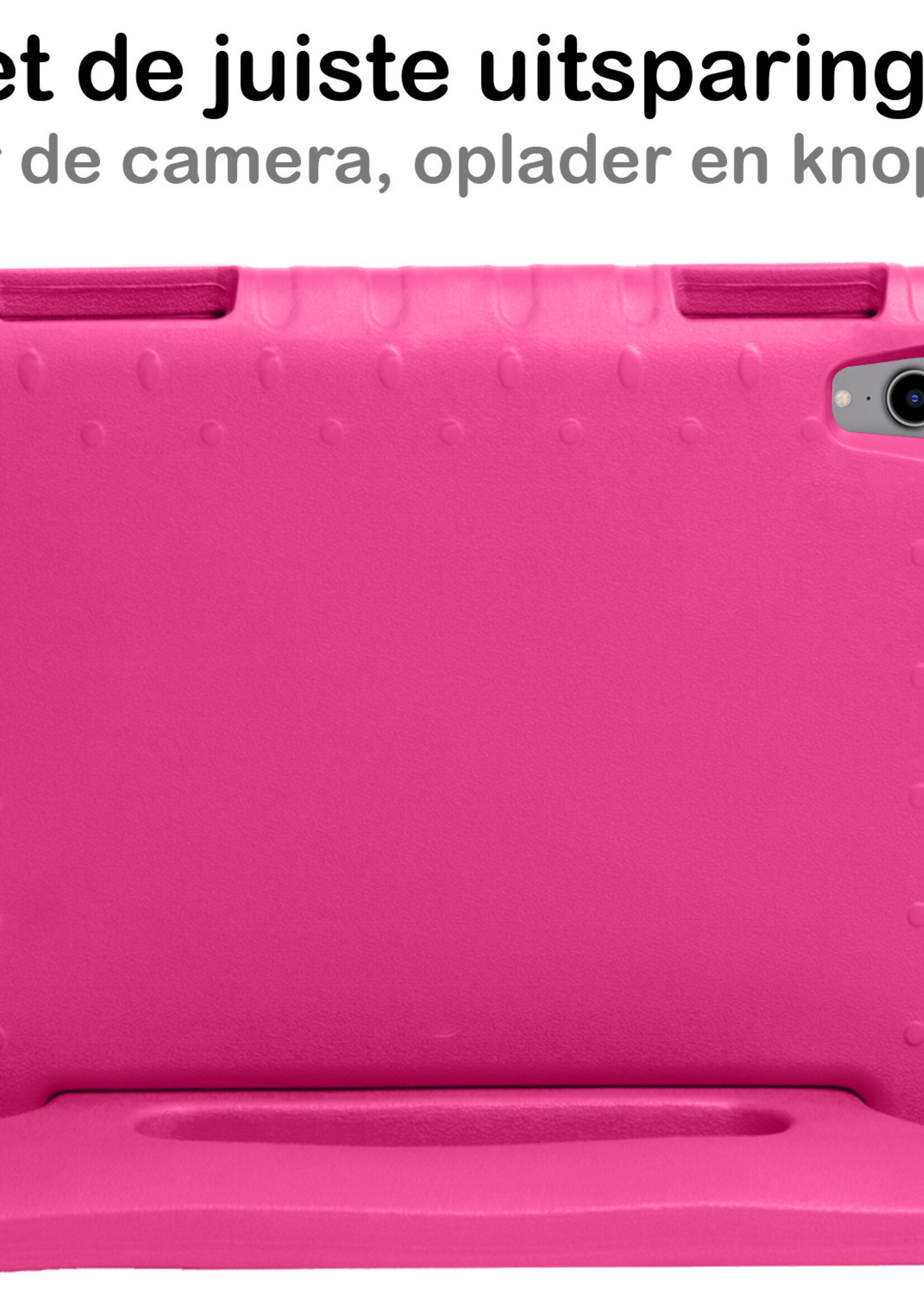 BTH Kinderhoes Geschikt voor iPad 2022 Hoes Kinder Hoesje Kids Case Cover Kidsproof Met 2x Screenprotector - Hoesje Geschikt voor iPad 10 Hoesje Kinder Hoes - Roze