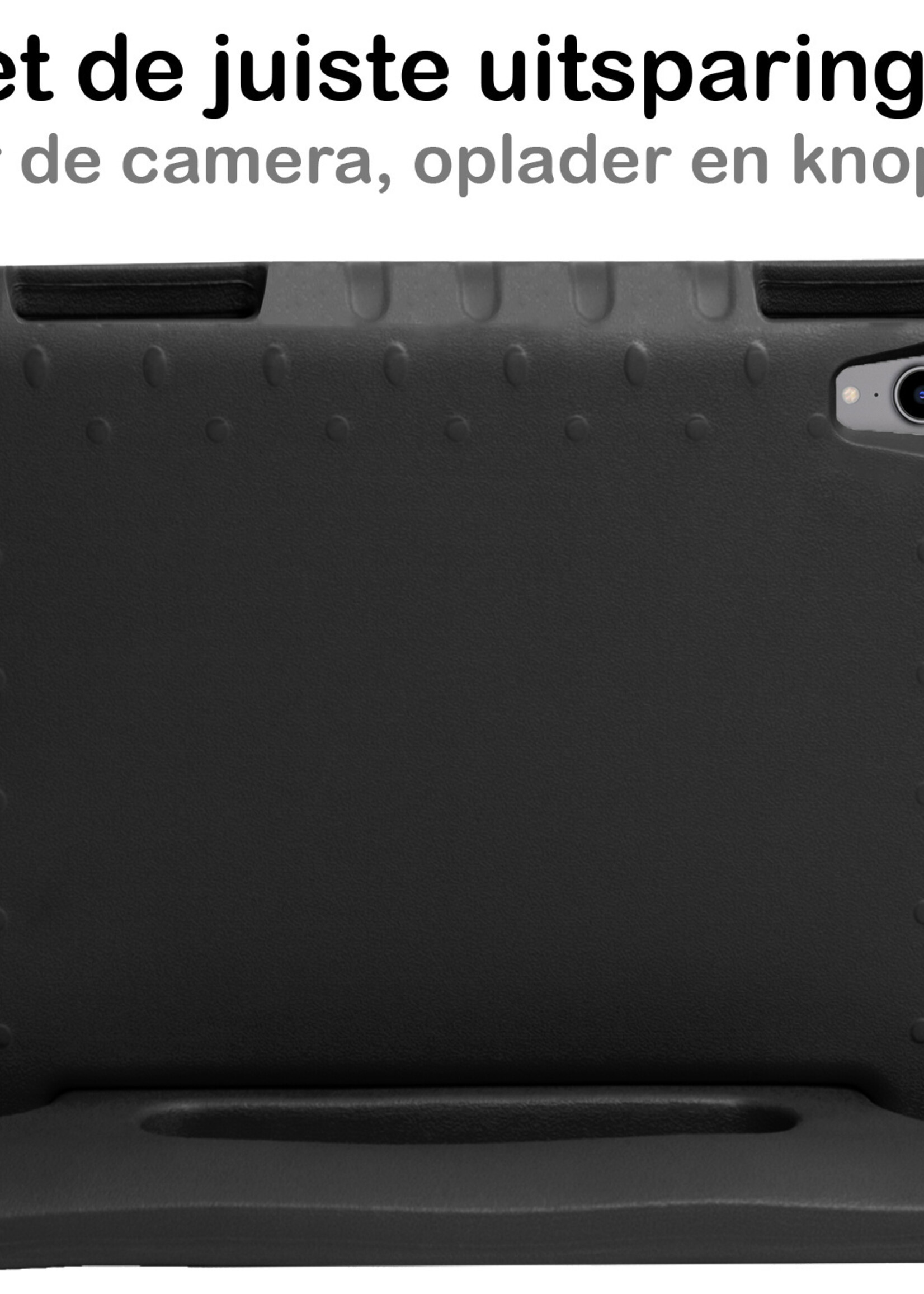 BTH Kinderhoes Geschikt voor iPad 2022 Hoes Kinder Hoesje Kids Case Cover Kidsproof Met 2x Screenprotector - Hoesje Geschikt voor iPad 10 Hoesje Kinder Hoes - Zwart