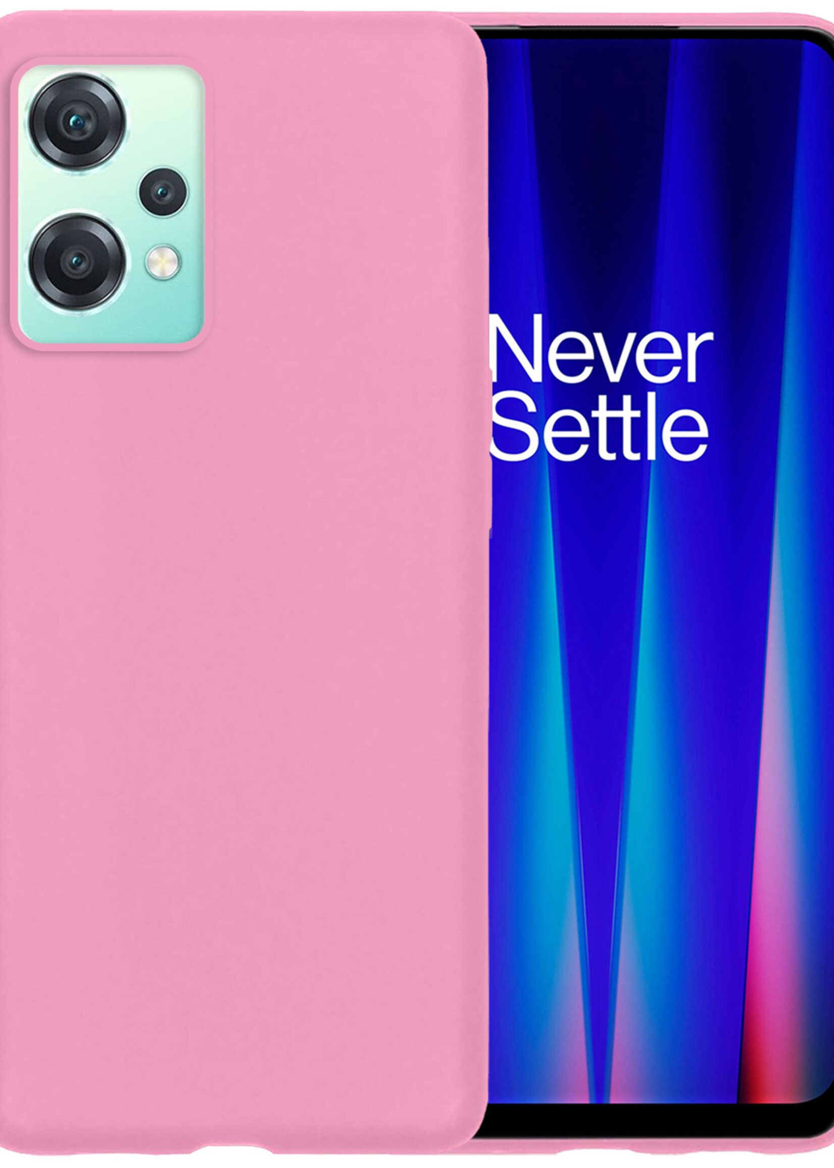 BTH OnePlus Nord CE 2 Lite Hoesje Siliconen Case Cover - OnePlus Nord CE 2 Lite Hoesje Cover Hoes Siliconen - Licht Roze