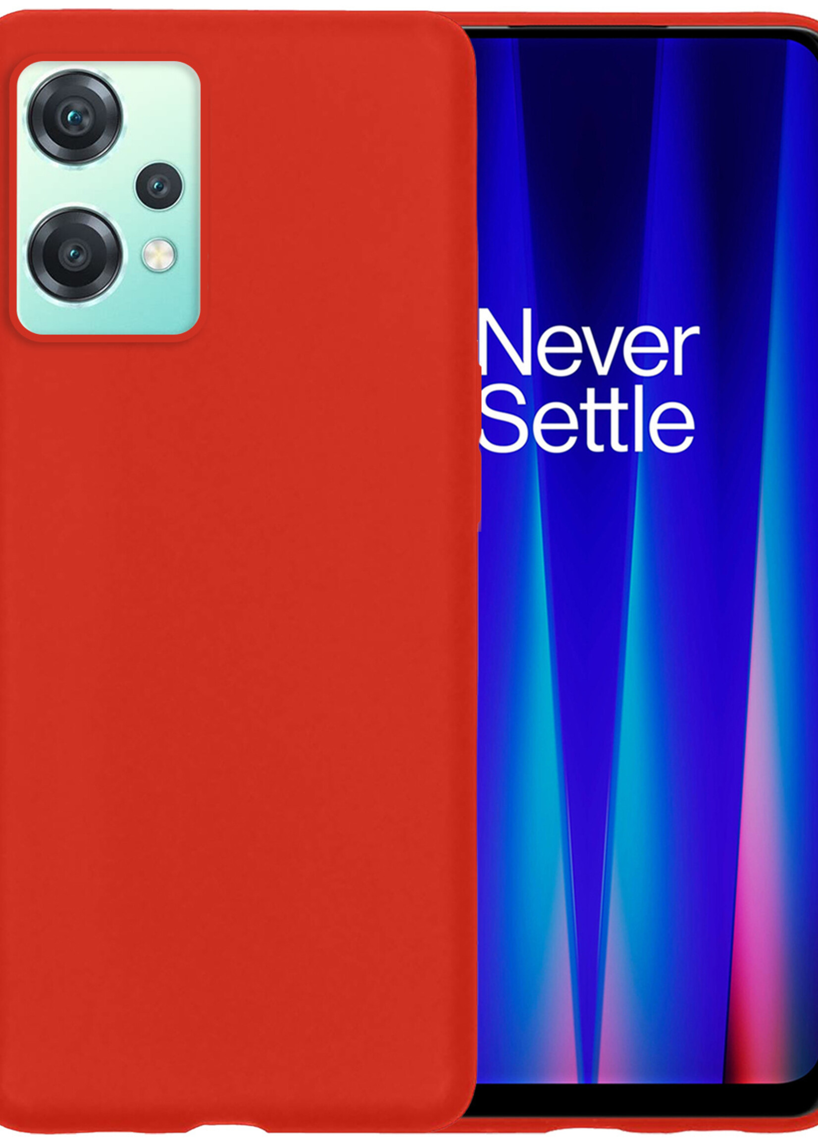 BTH OnePlus Nord CE 2 Lite Hoesje Siliconen Case Cover - OnePlus Nord CE 2 Lite Hoesje Cover Hoes Siliconen - Rood