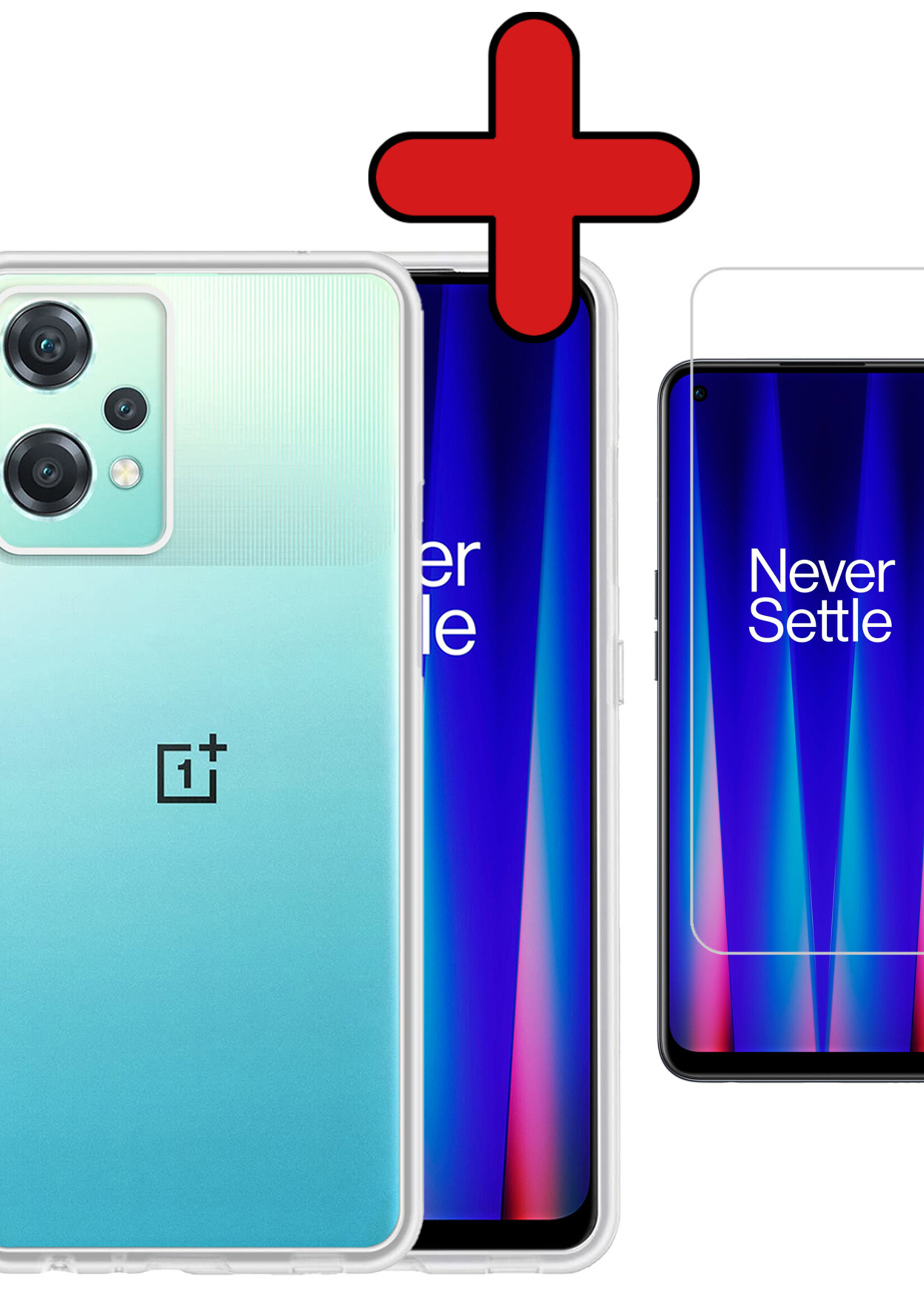 BTH Hoesje Geschikt voor OnePlus Nord CE 2 Lite Hoesje Siliconen Case Hoes Met Screenprotector - Hoes Geschikt voor OnePlus Nord CE 2 Lite Hoes Cover Case - Transparant