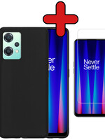 BTH BTH OnePlus Nord CE 2 Lite Hoesje Siliconen Met Screenprotector - Zwart