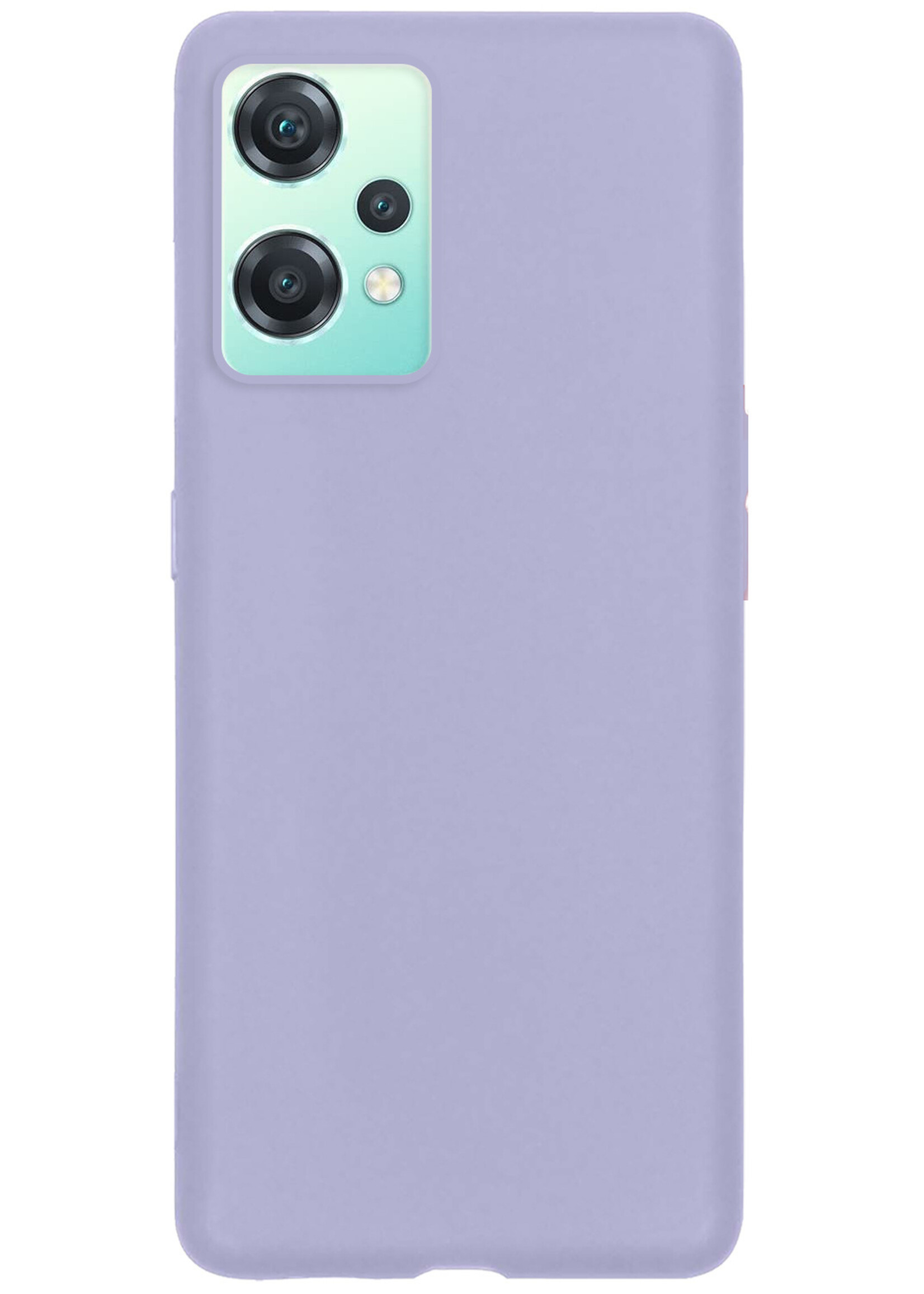 BTH Hoesje Geschikt voor OnePlus Nord CE 2 Lite Hoesje Siliconen Case Hoes Met 2x Screenprotector - Hoes Geschikt voor OnePlus Nord CE 2 Lite Hoes Cover Case - Lila