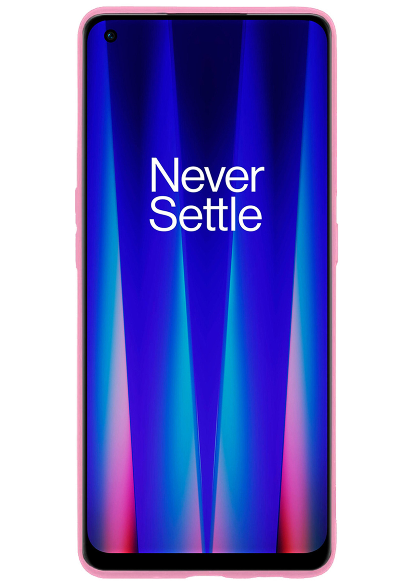BTH Hoesje Geschikt voor OnePlus Nord CE 2 Lite Hoesje Siliconen Case Hoes Met 2x Screenprotector - Hoes Geschikt voor OnePlus Nord CE 2 Lite Hoes Cover Case - Lichtroze