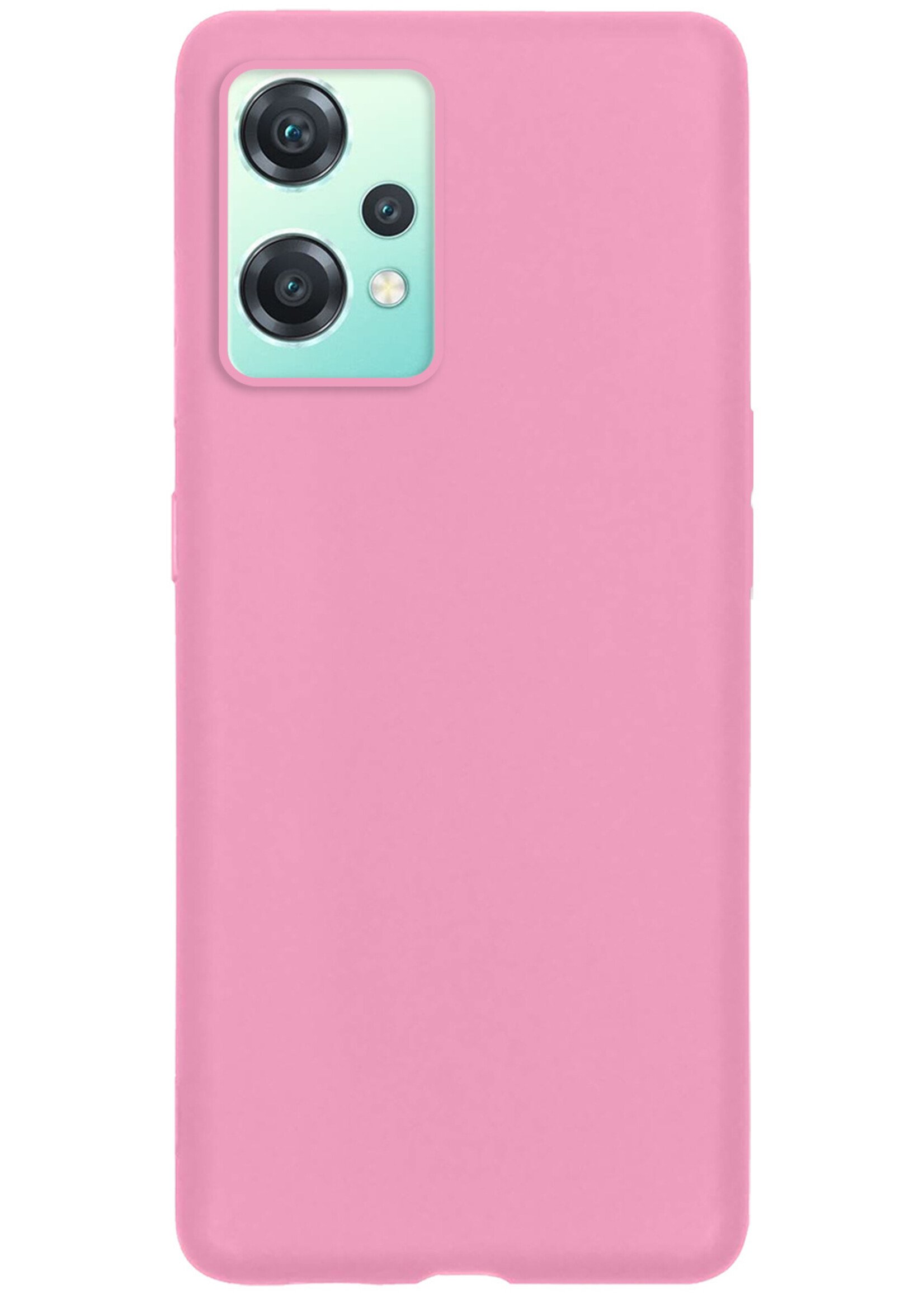BTH Hoesje Geschikt voor OnePlus Nord CE 2 Lite Hoesje Siliconen Case Hoes Met 2x Screenprotector - Hoes Geschikt voor OnePlus Nord CE 2 Lite Hoes Cover Case - Lichtroze