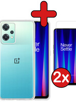 BTH BTH OnePlus Nord CE 2 Lite Hoesje Siliconen Met 2x Screenprotector - Transparant