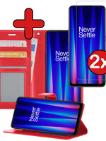 BTH BTH OnePlus Nord CE 2 Lite Hoesje Bookcase Rood Met 2x Screenprotector