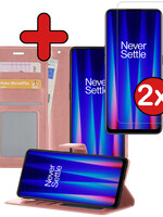 BTH BTH OnePlus Nord CE 2 Lite Hoesje Bookcase Rose Goud Met 2x Screenprotector