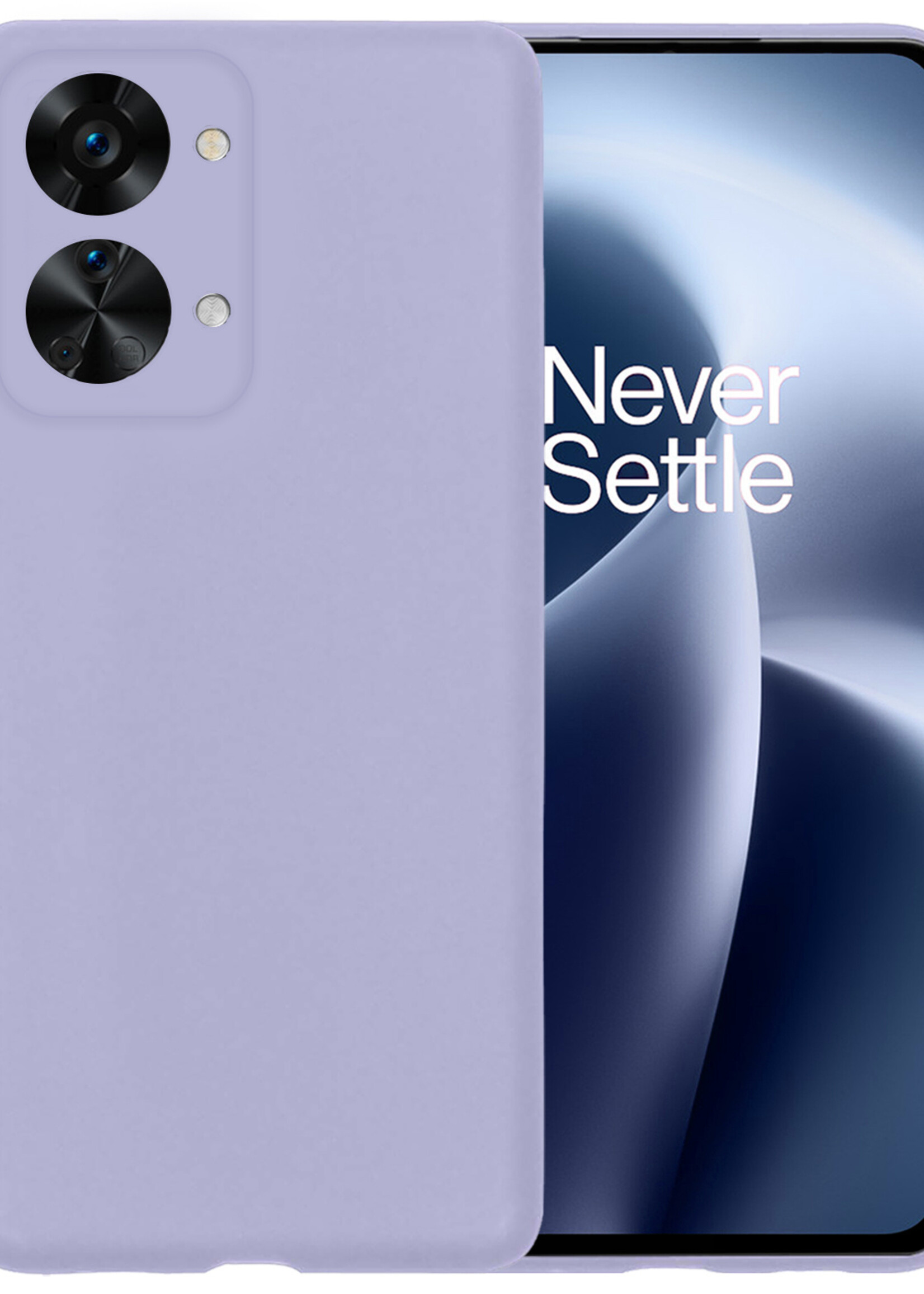 BTH OnePlus Nord 2T Hoesje Siliconen Case Cover - OnePlus Nord 2T Hoesje Cover Hoes Siliconen - Lila