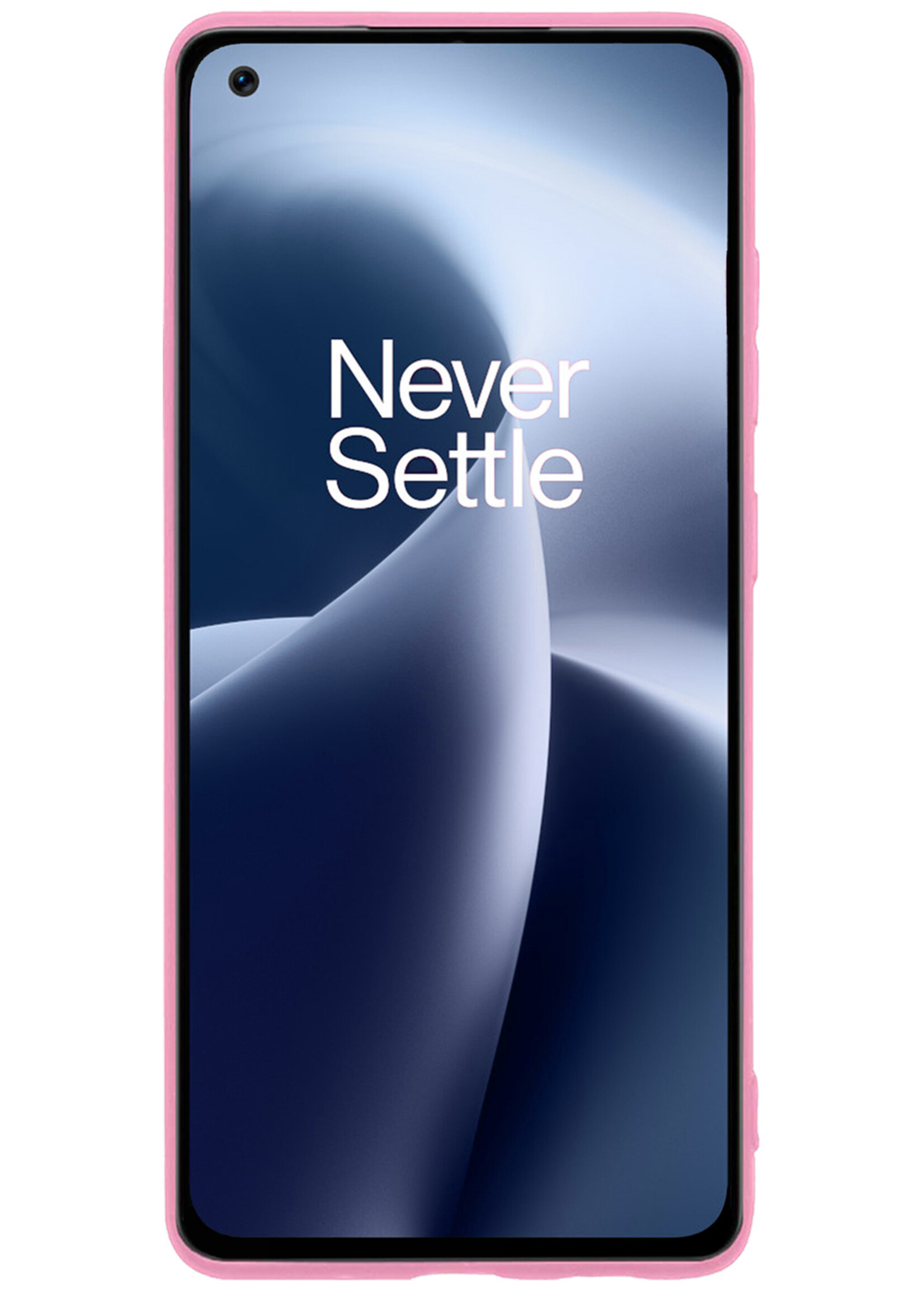 BTH OnePlus Nord 2T Hoesje Siliconen Case Cover - OnePlus Nord 2T Hoesje Cover Hoes Siliconen - Licht Roze