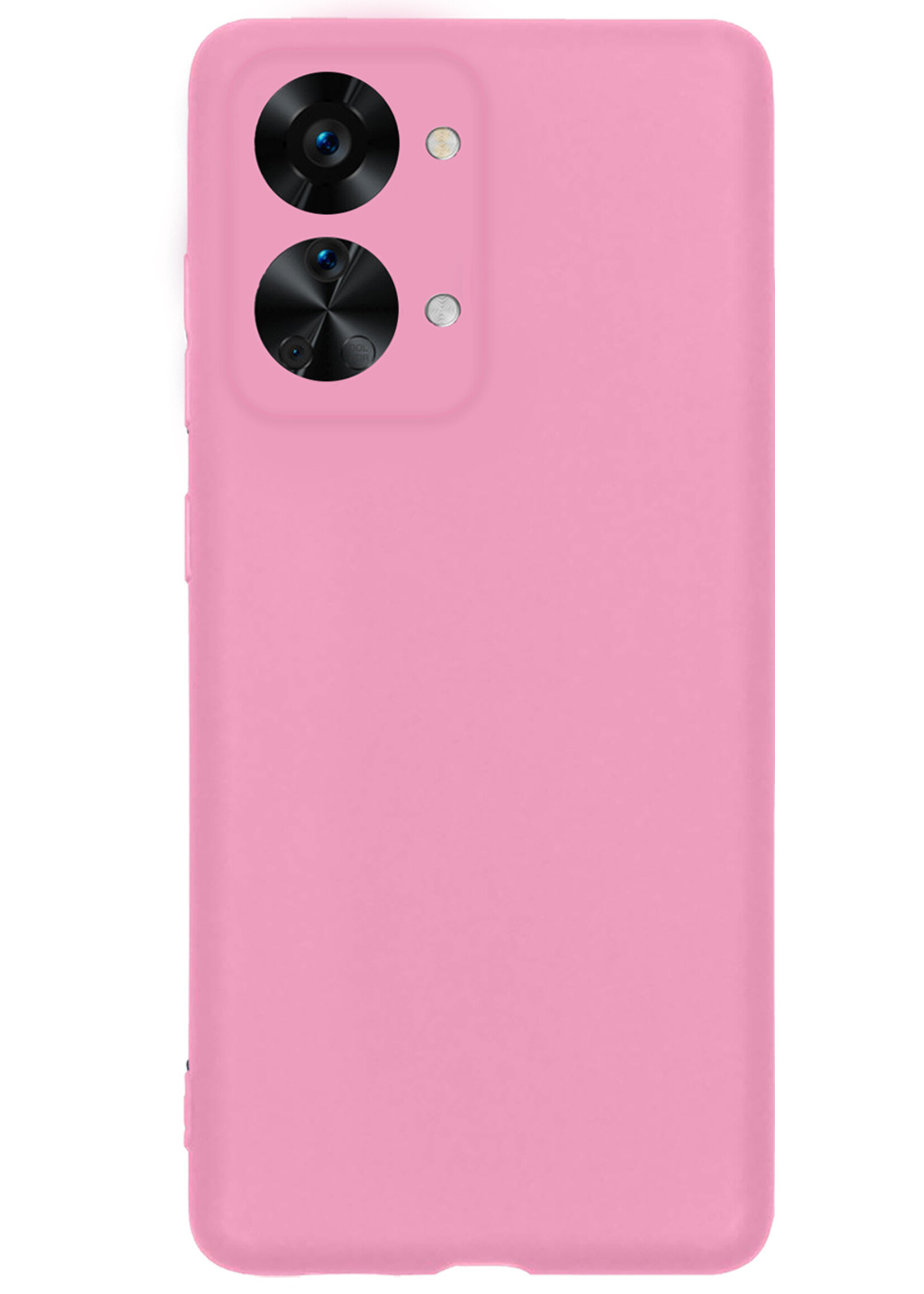 BTH OnePlus Nord 2T Hoesje Siliconen Case Cover - OnePlus Nord 2T Hoesje Cover Hoes Siliconen - Licht Roze