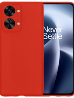 BTH BTH OnePlus Nord 2T Hoesje Siliconen - Rood