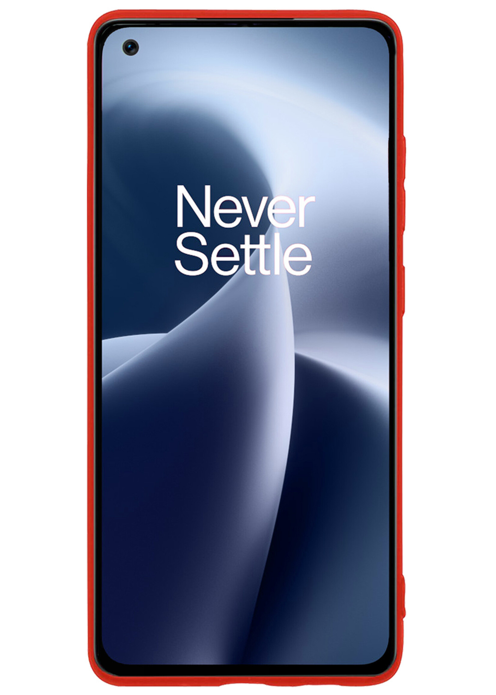 BTH OnePlus Nord 2T Hoesje Siliconen Case Cover - OnePlus Nord 2T Hoesje Cover Hoes Siliconen - Rood
