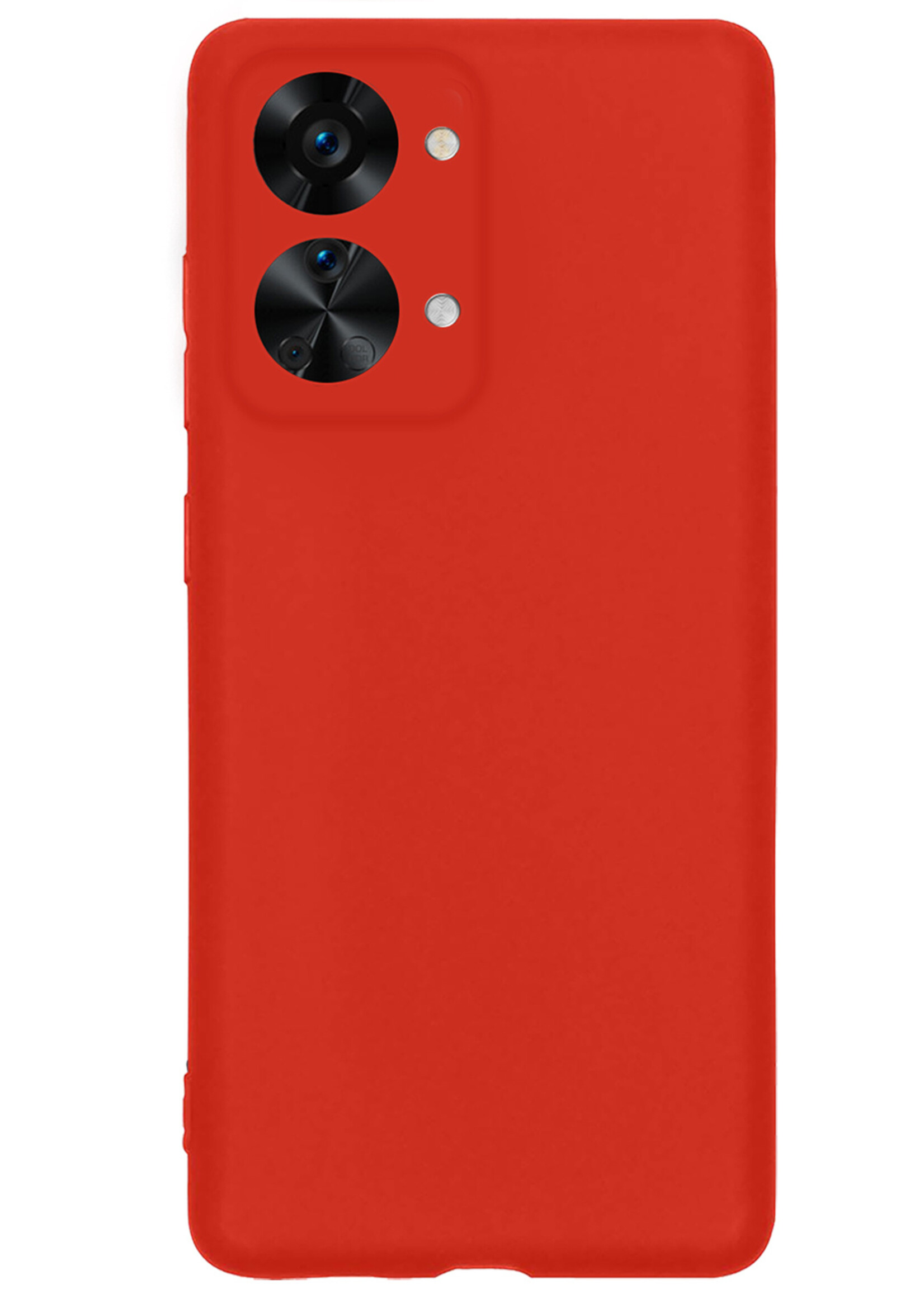 BTH OnePlus Nord 2T Hoesje Siliconen Case Cover - OnePlus Nord 2T Hoesje Cover Hoes Siliconen - Rood