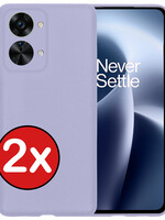 BTH BTH OnePlus Nord 2T Hoesje Siliconen - Lila - 2 PACK